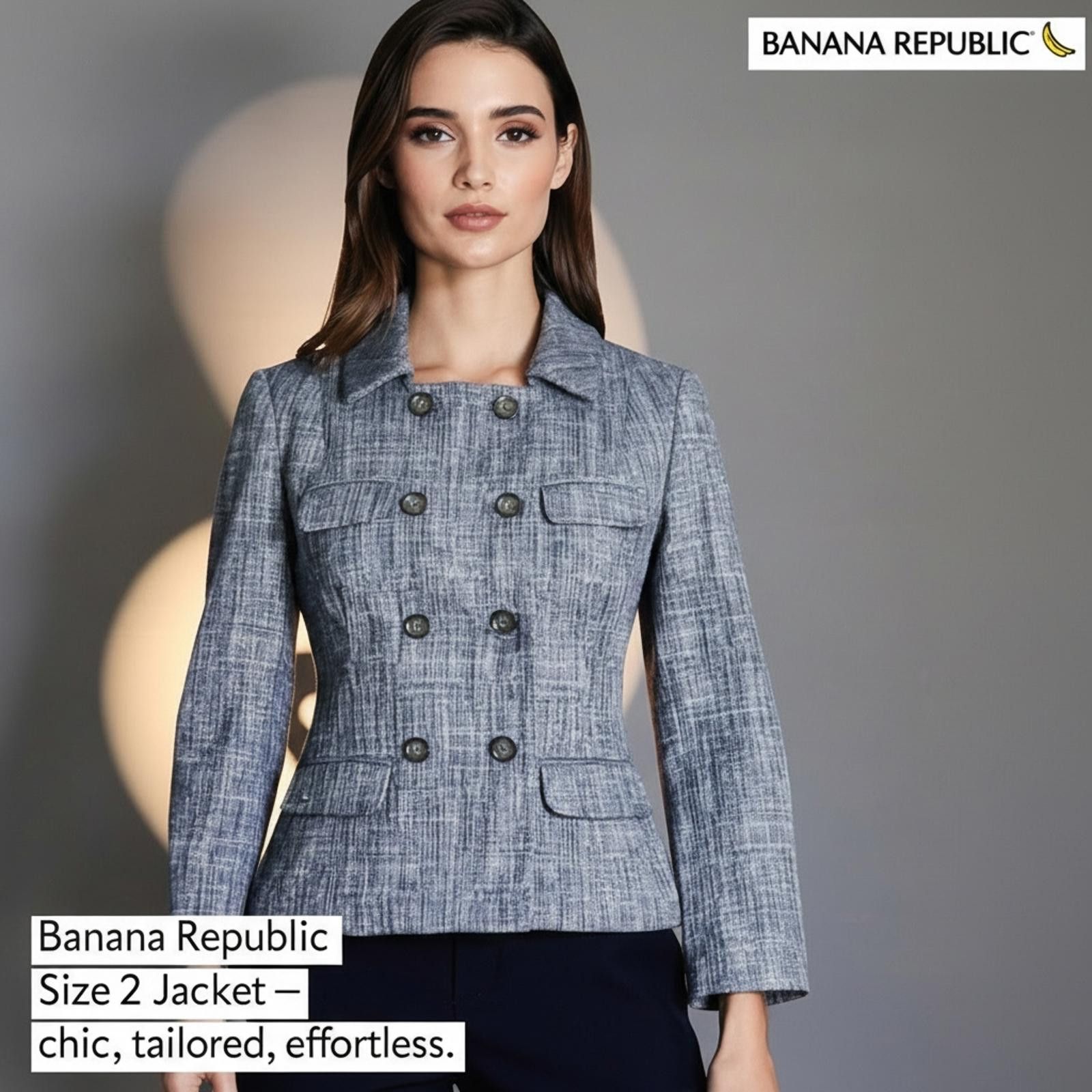 Banana Republic Banana Republic Size 2 Gray Tailored Jacket Size M / US 6-8 / IT 42-44 - 2 Thumbnail