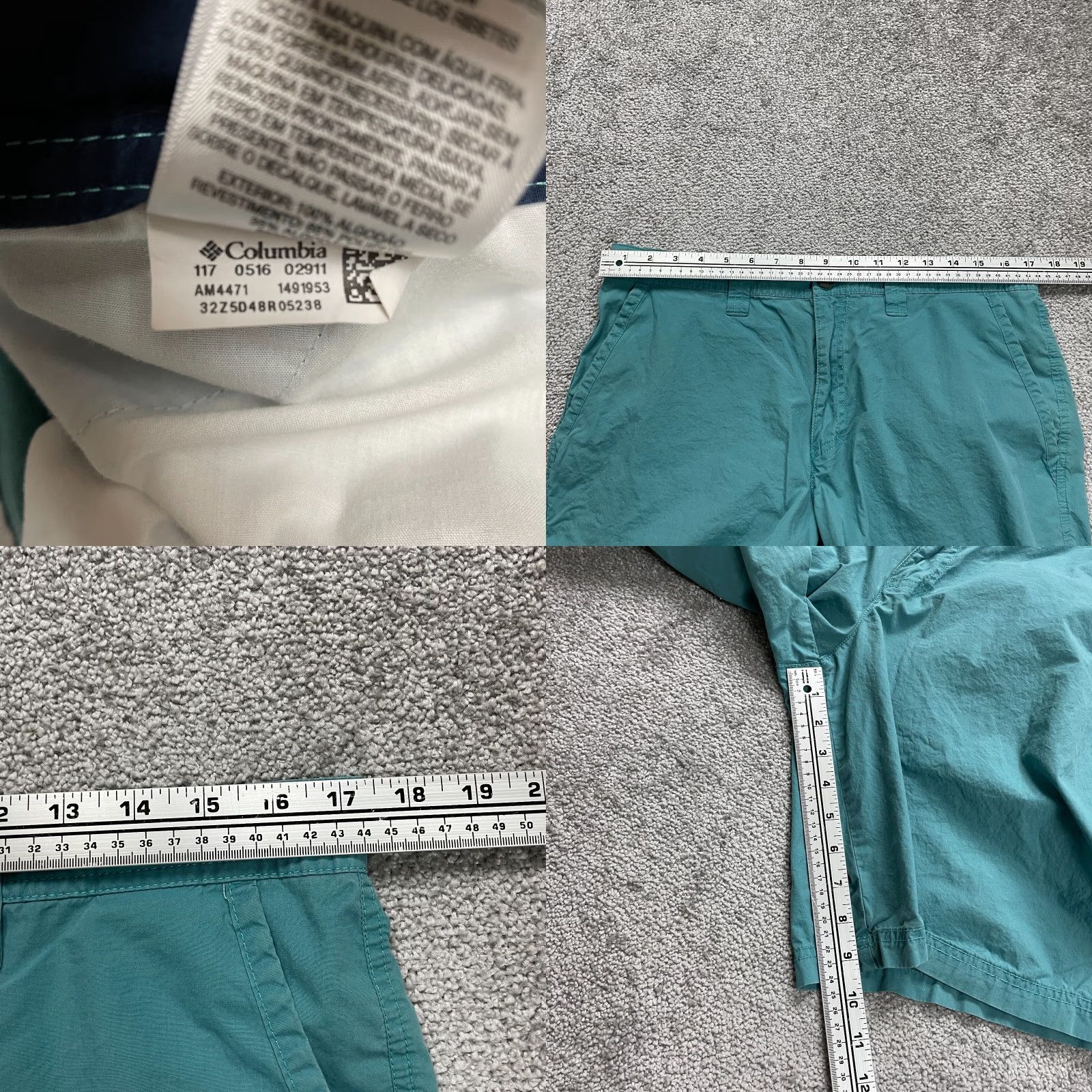 Vintage Columbia Chino Shorts Mens 34x9 Green 100% Cotton Casual Outdoor Fishing Camping Vintage No — Regular Fit, Inseam 9" Size US 34 / EU 50 - 8 Thumbnail