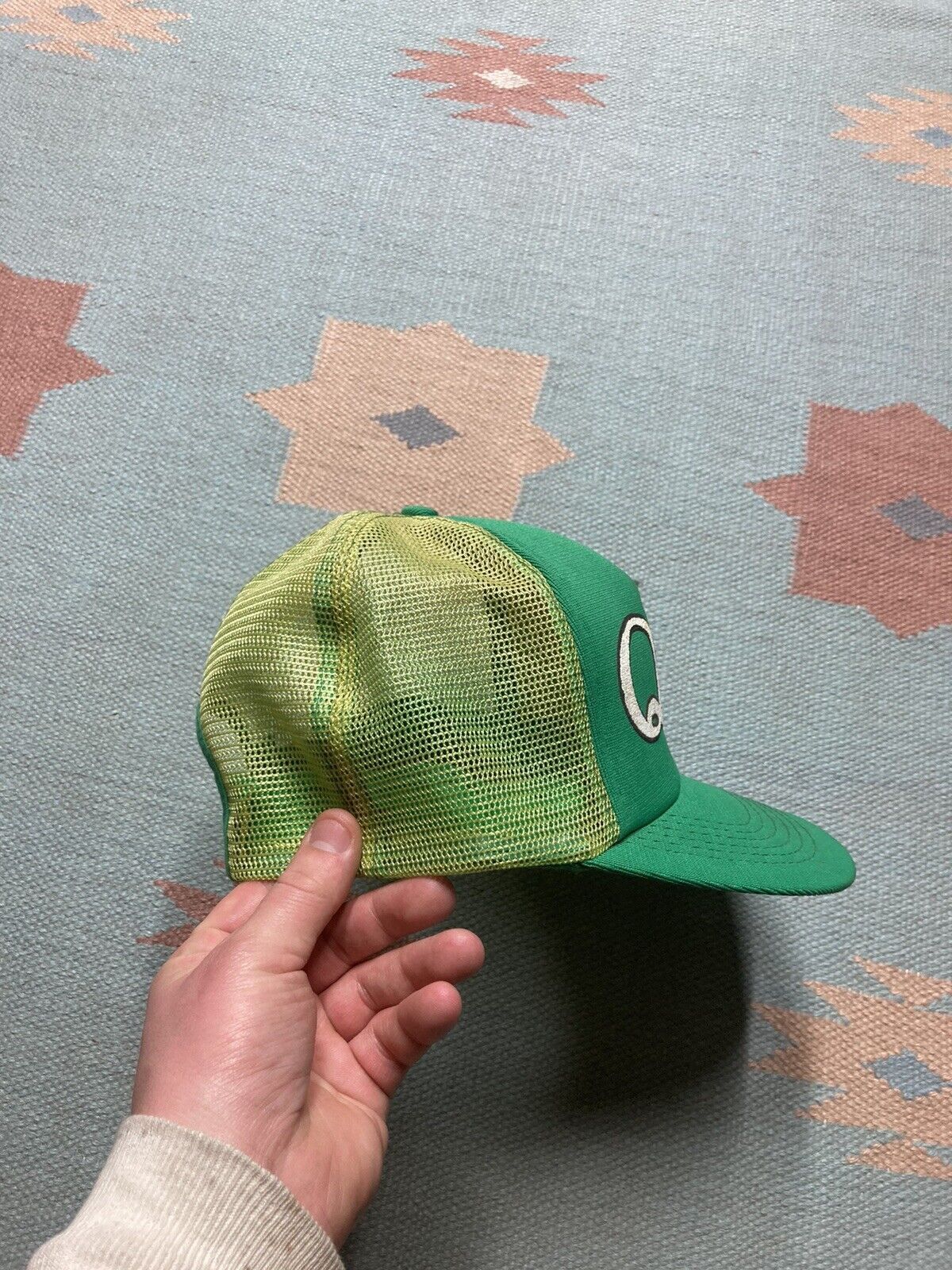 Vintage VTG trucker hat Quaker state racing nascar 80s 90s green Size ONE SIZE - 7 Thumbnail