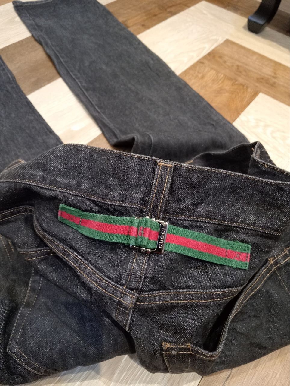 Gucci VINTAGE GUCCI BUCKLE BACK CARGO SELVEDGE JEANS Size US 30 / EU 46 - 13 Thumbnail