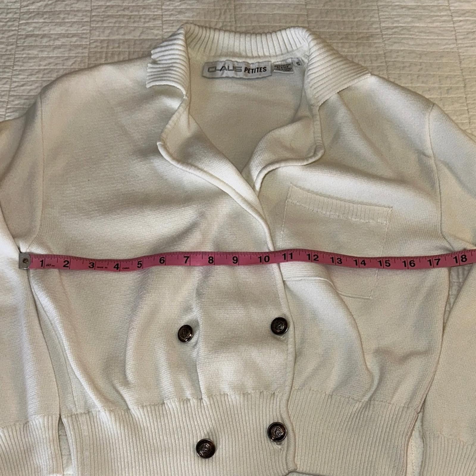 Chaps Ralph Lauren Vintage Knit Chaus Small Double-Breasted Cardigan EUC Sailor Size S / US 4 / IT 40 - 4 Thumbnail
