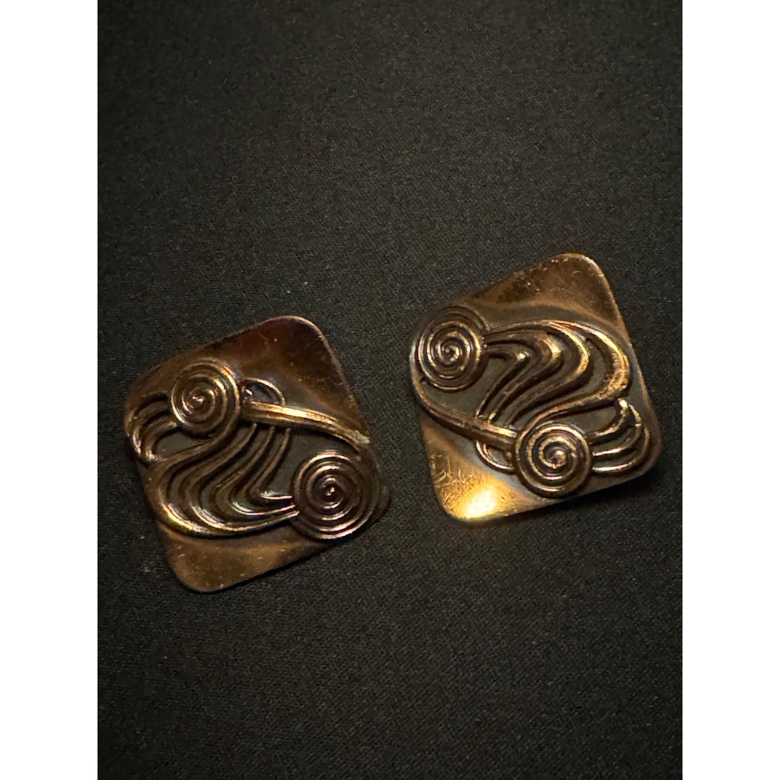 Other Vintage Brass Abstract Clip On Earrings Size ONE SIZE - 2 Thumbnail