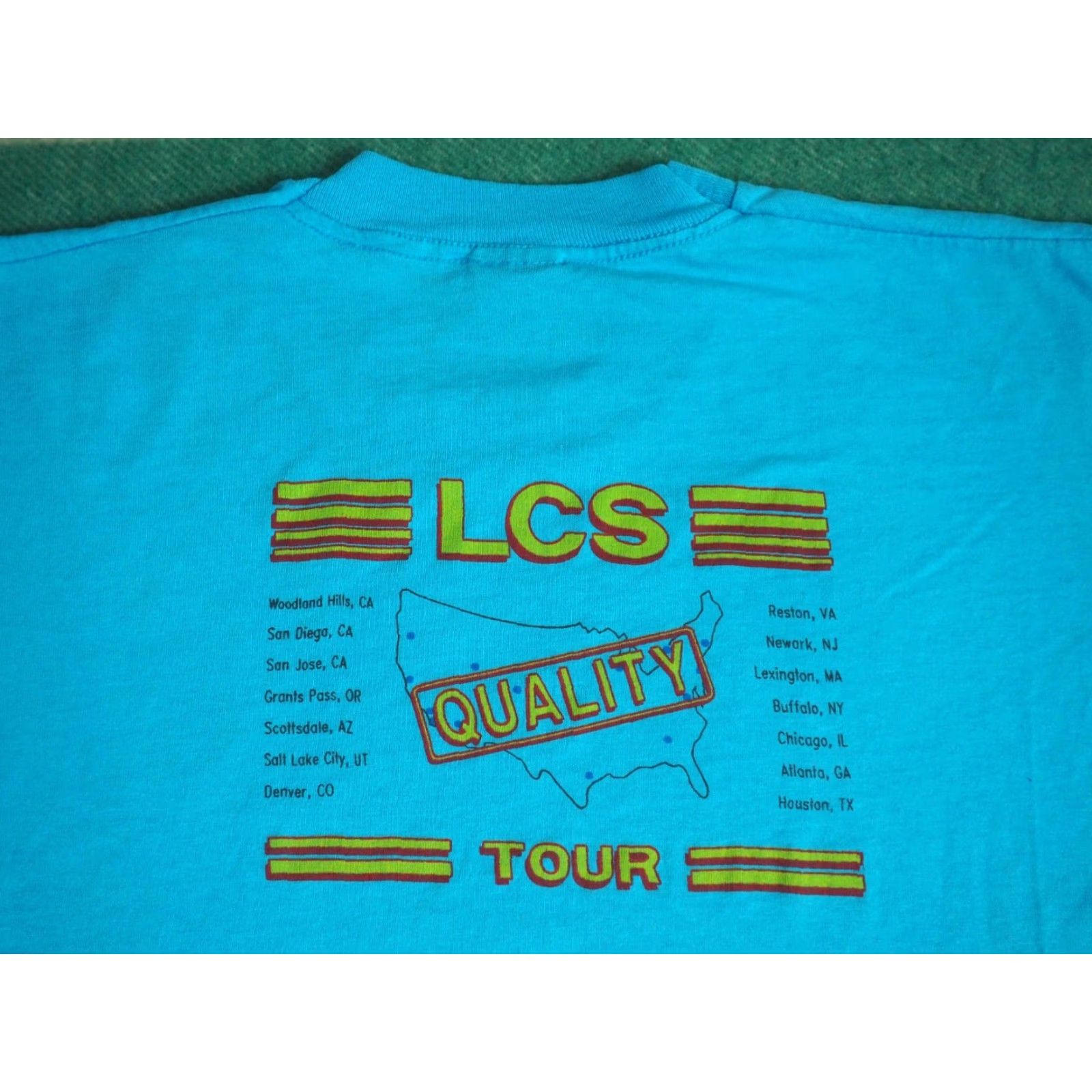 Vintage VTG Screen Stars LCS Computer Tour Tech Promo USA Black Tee Shirt L Mens Graphic Tee 80s 90s Blue Size US L / EU 52-54 / 3 - 5 Thumbnail
