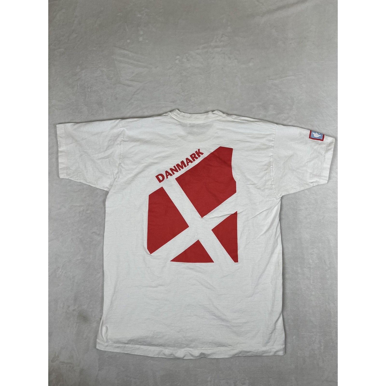 Fruit Of The Loom Vintage Global Caps Promo T-Shirt Size XL Denmark Tourist 90 Size US XL / EU 56 / 4 - 8 Thumbnail