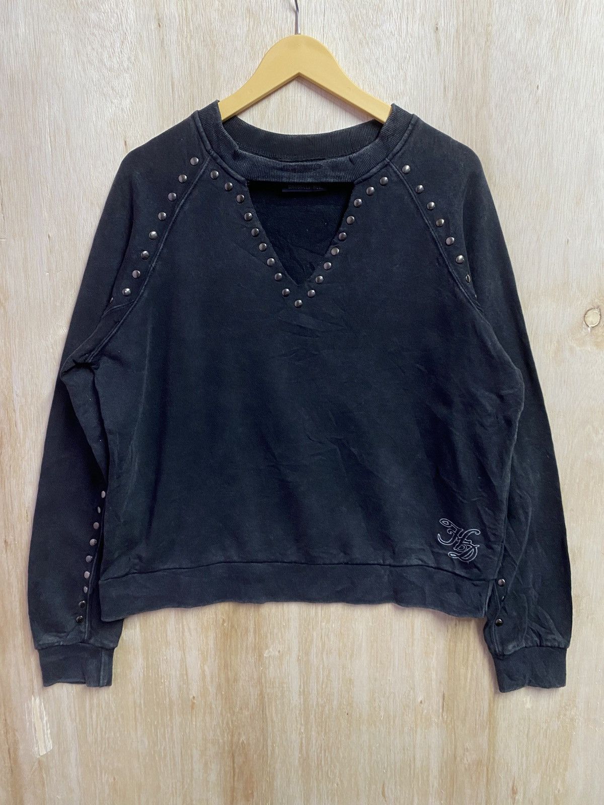 Harley Davidson vintage Harley Davidson black studded crewneck sweatshirt Size L / US 10 / IT 46 - 1 Thumbnail