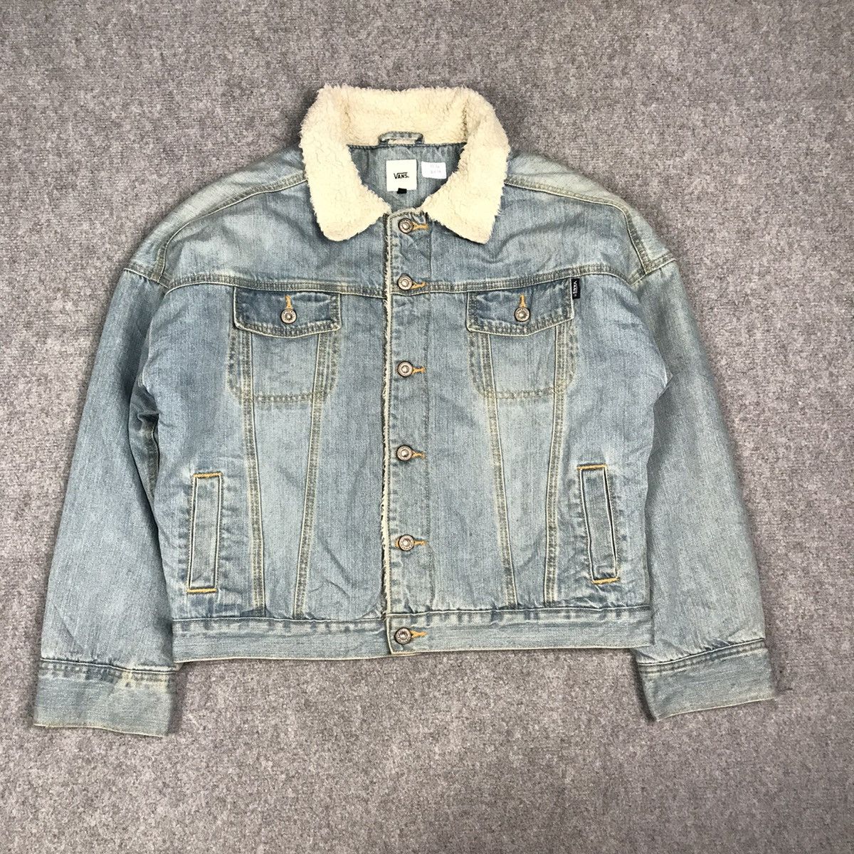 Vans VANS STREET WEAR DENIM BUTTON SHERPA CROPPED JACKET Size US M / EU 48-50 / 2 - 2 Thumbnail