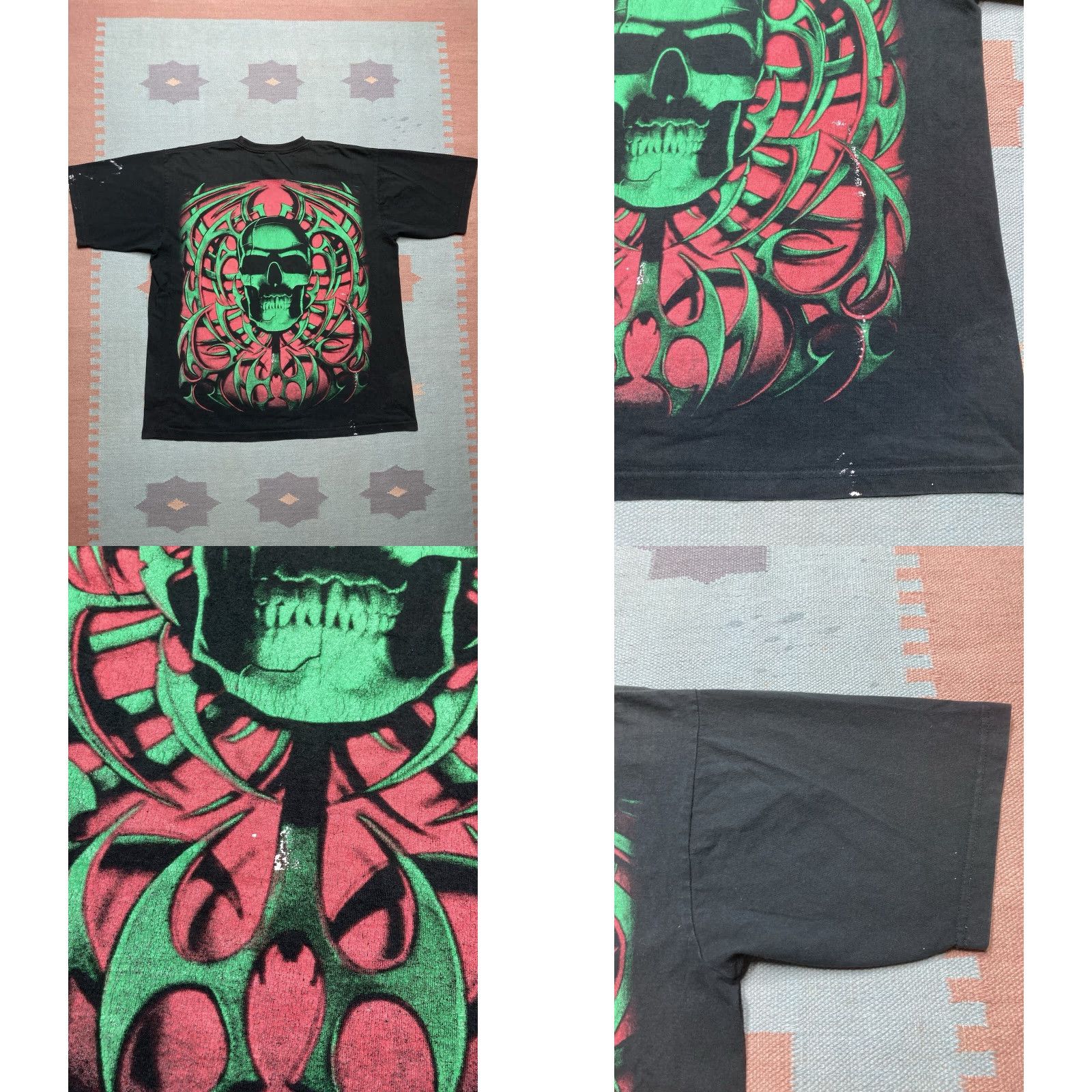 Doublet VINTAGE 90s Tribal T-Shirt Skull Tribal Grunge Black Double-Sided 2XL Men Size US XXL / EU 58 / 5 - 8 Thumbnail