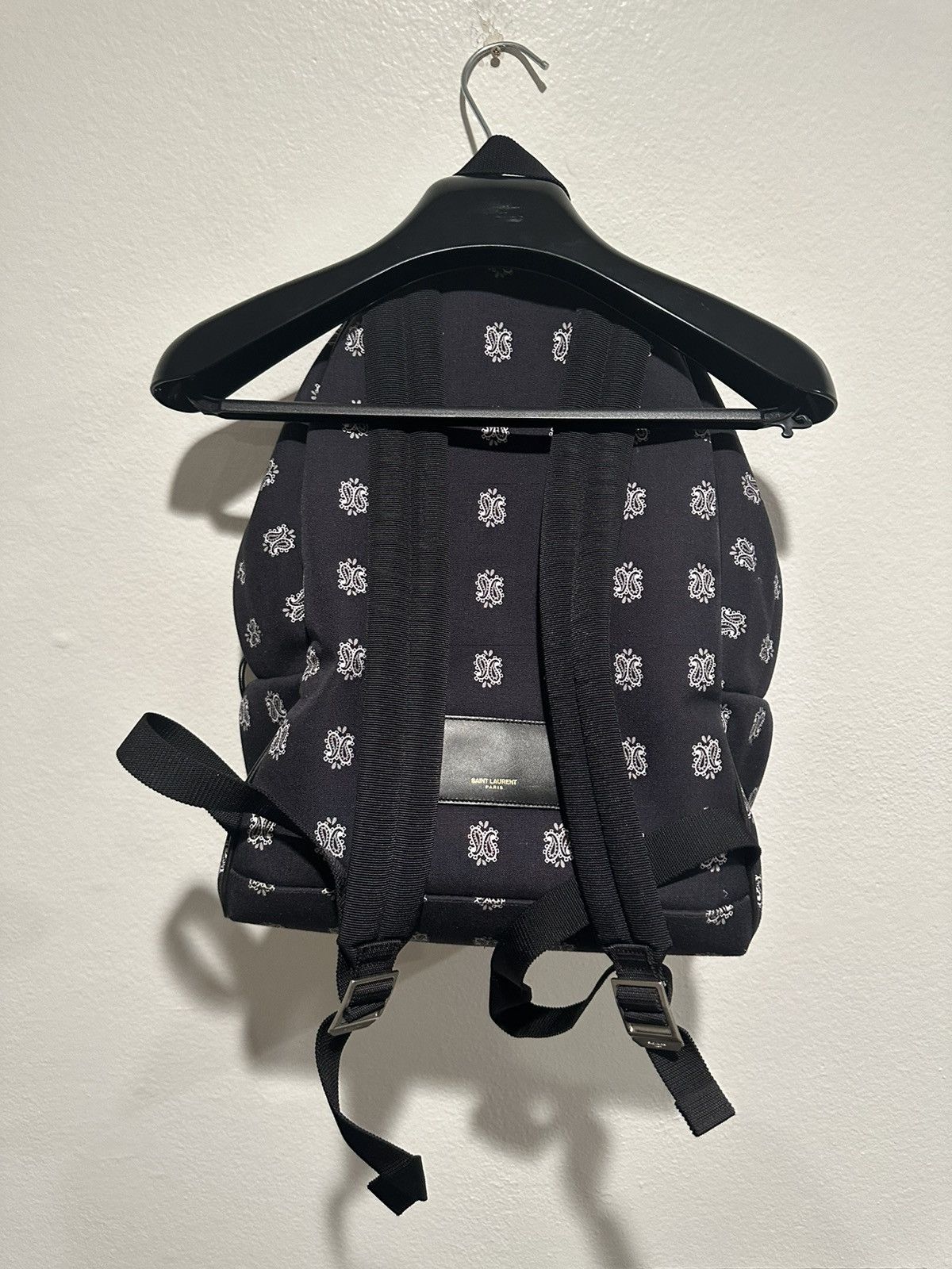 Hedi Slimane × Saint Laurent Paris SS14 Black Paisley Bandana City Backpack Size ONE SIZE - 3 Thumbnail