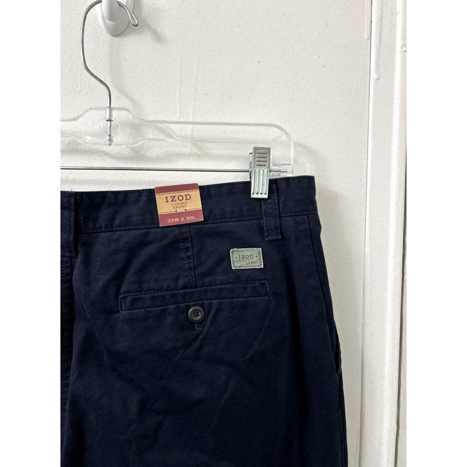 Izod VINTAGE was not in original title; IZOD Luxury Sport Officers Chinos Pants Mens 32x30 Navy Blue YKK NWT Size US 32 / EU 48 - 4 Thumbnail