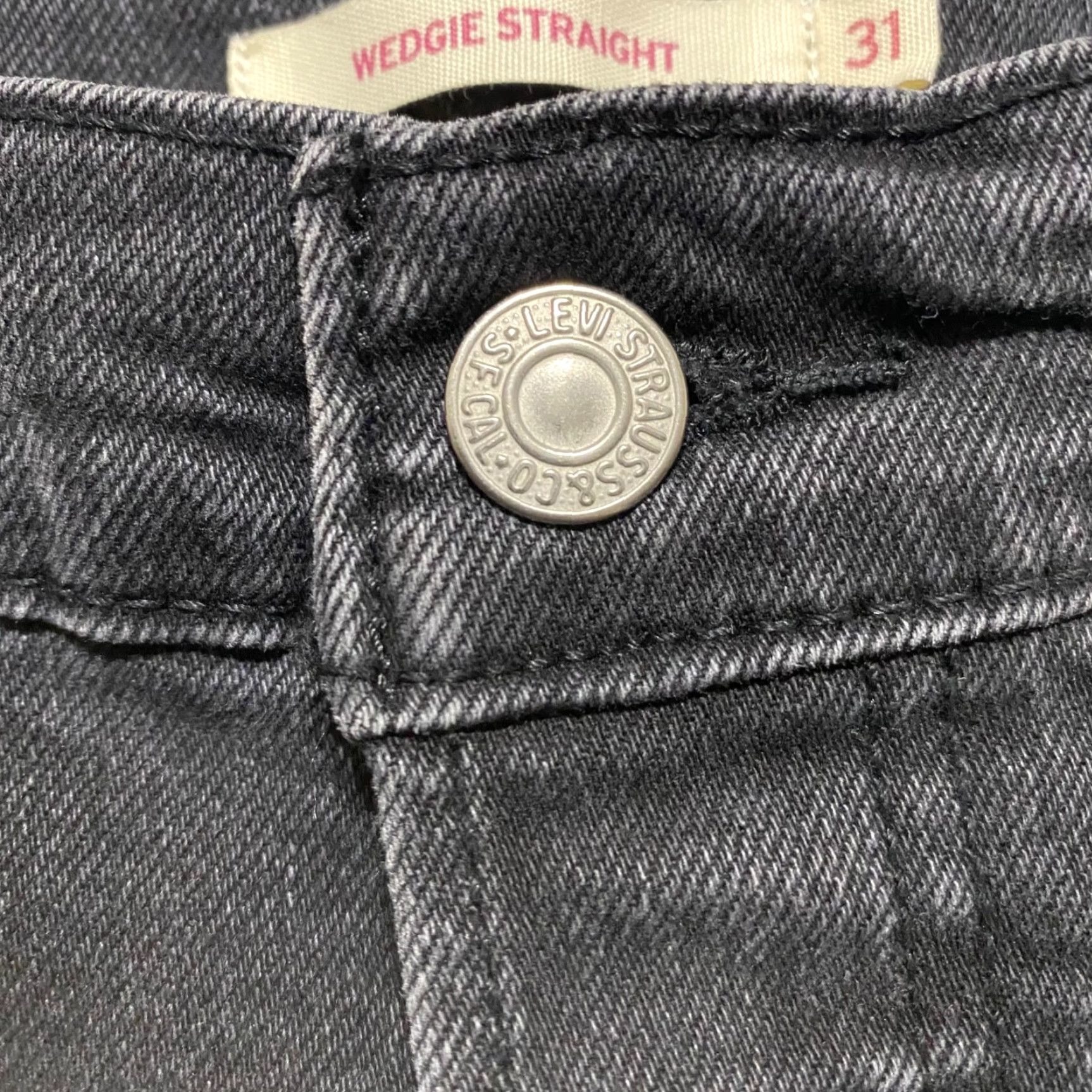 Levi's Levi's Jeans Womens 31 Gray Denim Wedgie Straight Button Fly Distressed Size 24" / US 00 / IT 34 - 6 Thumbnail