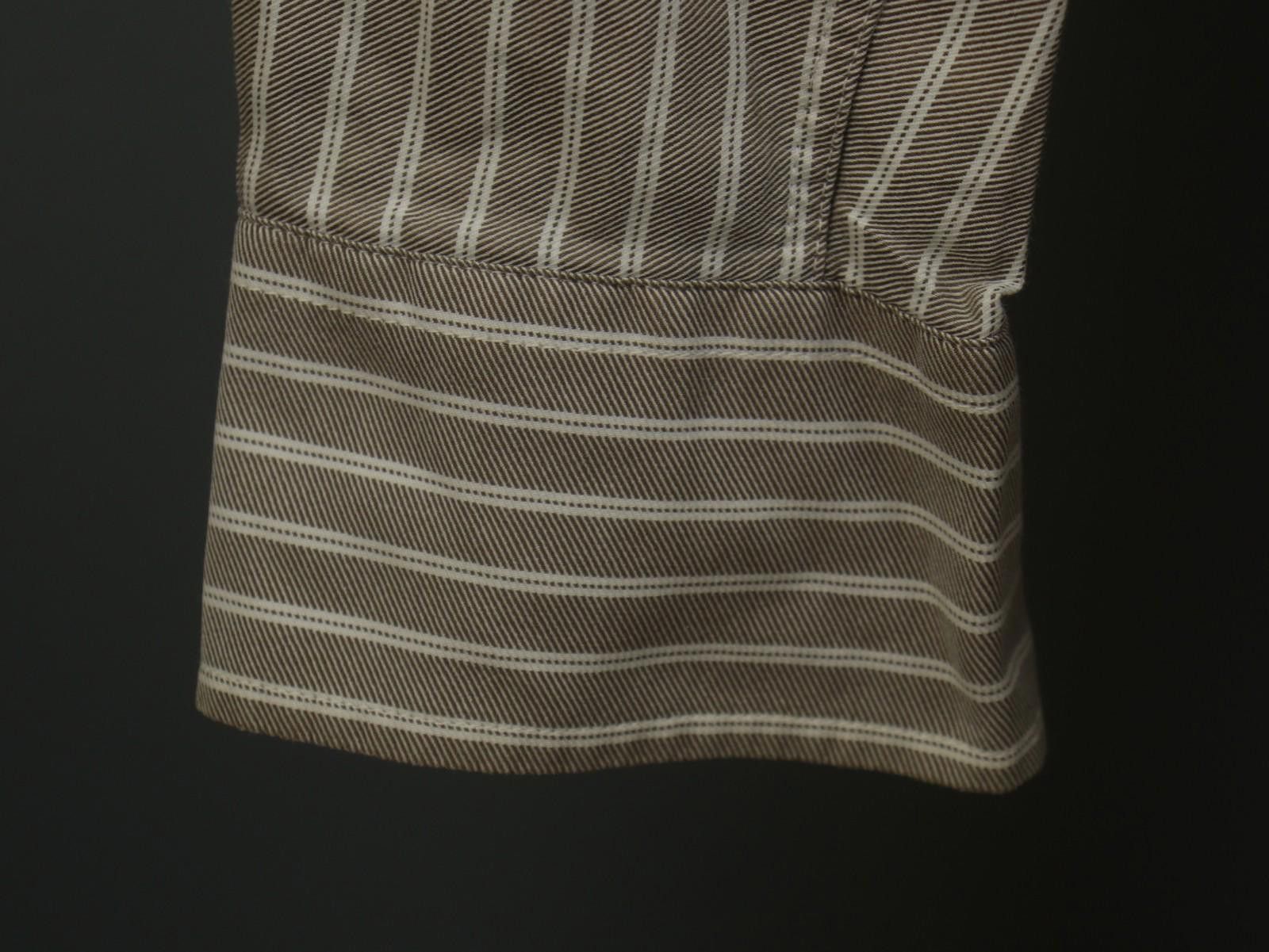 Ermenegildo Zegna Zegna Brown Striped Chest Pocket Button Down Shirt Size L Size US L / EU 52-54 / 3 - 4 Thumbnail