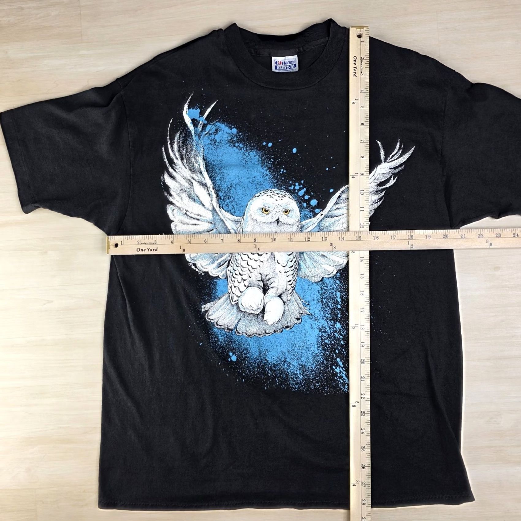 Hanes VINTAGE 90s Snowy Owl Graphic Puff Print Shirt Mens Large Beige Nature Animal Owl Stitch Graphical Single Stitch Hanes Shirt Size US L / EU 52-54 / 3 - 4 Thumbnail