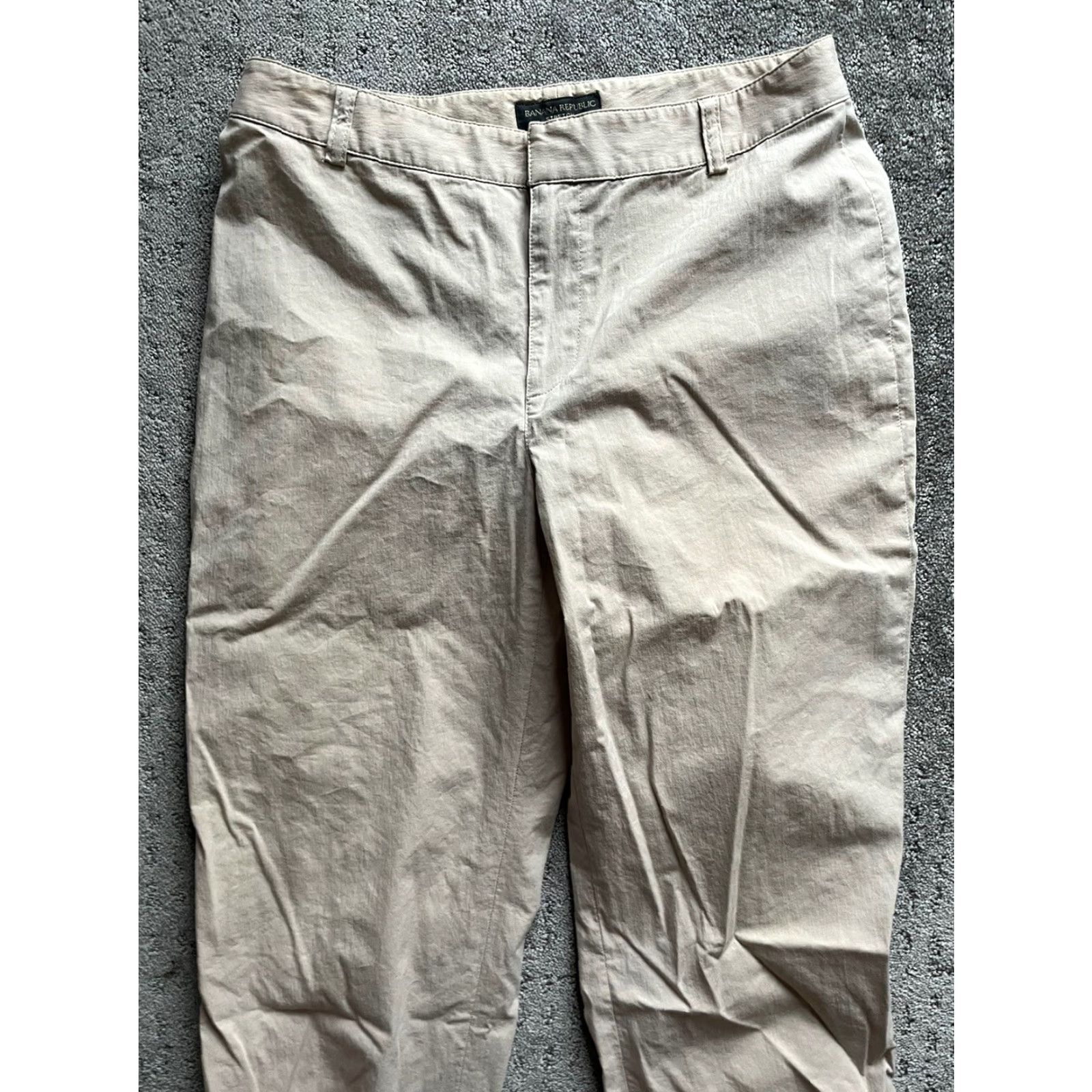 Banana Republic Banana Republic Factory Store Dress Pants Women Beige Khaki 8 Stretch Cropped 26in Inseam Size 30" / US 8 / IT 44 - 2 Thumbnail