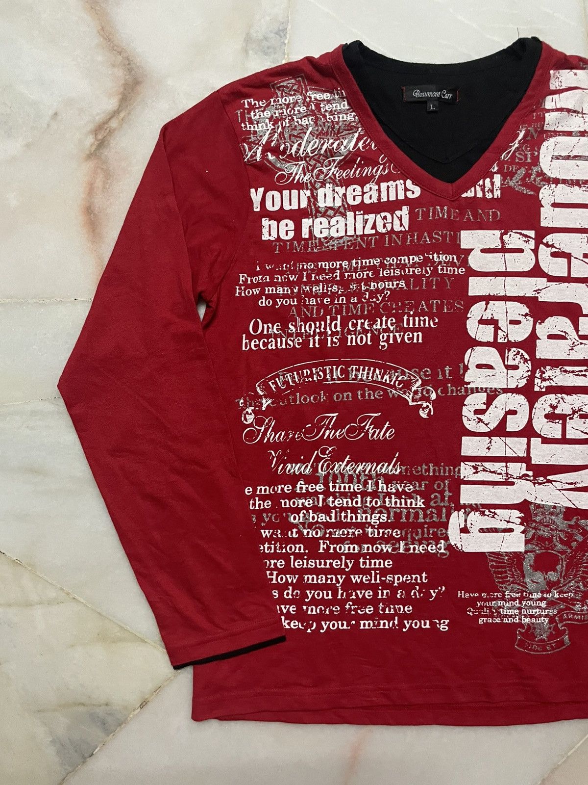 Seditionaries Vintage Beaumont Carr Punk Double Layer V-Tshirt Script Size US L / EU 52-54 / 3 - 2 Thumbnail