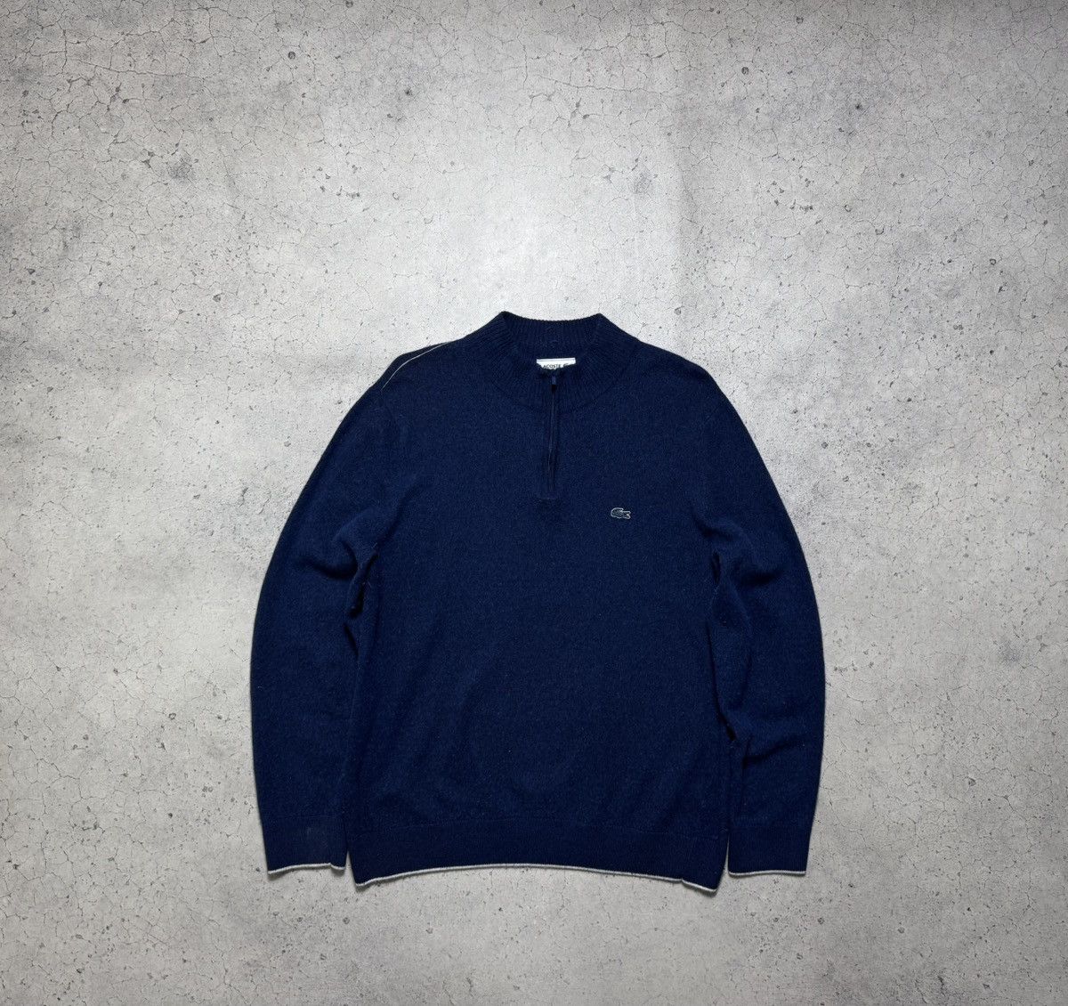 Lacoste Lacoste 1/4 Zip Wool Sweater Blue Size XL Size US XL / EU 56 / 4 - 1 Thumbnail