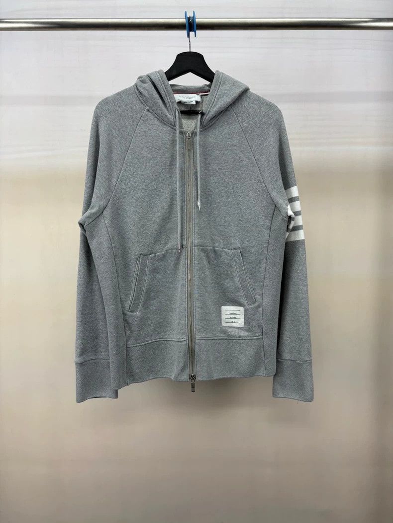Thom Browne Thom Browne Gray zip hoodie Size US XL / EU 56 / 4 - 1 Thumbnail