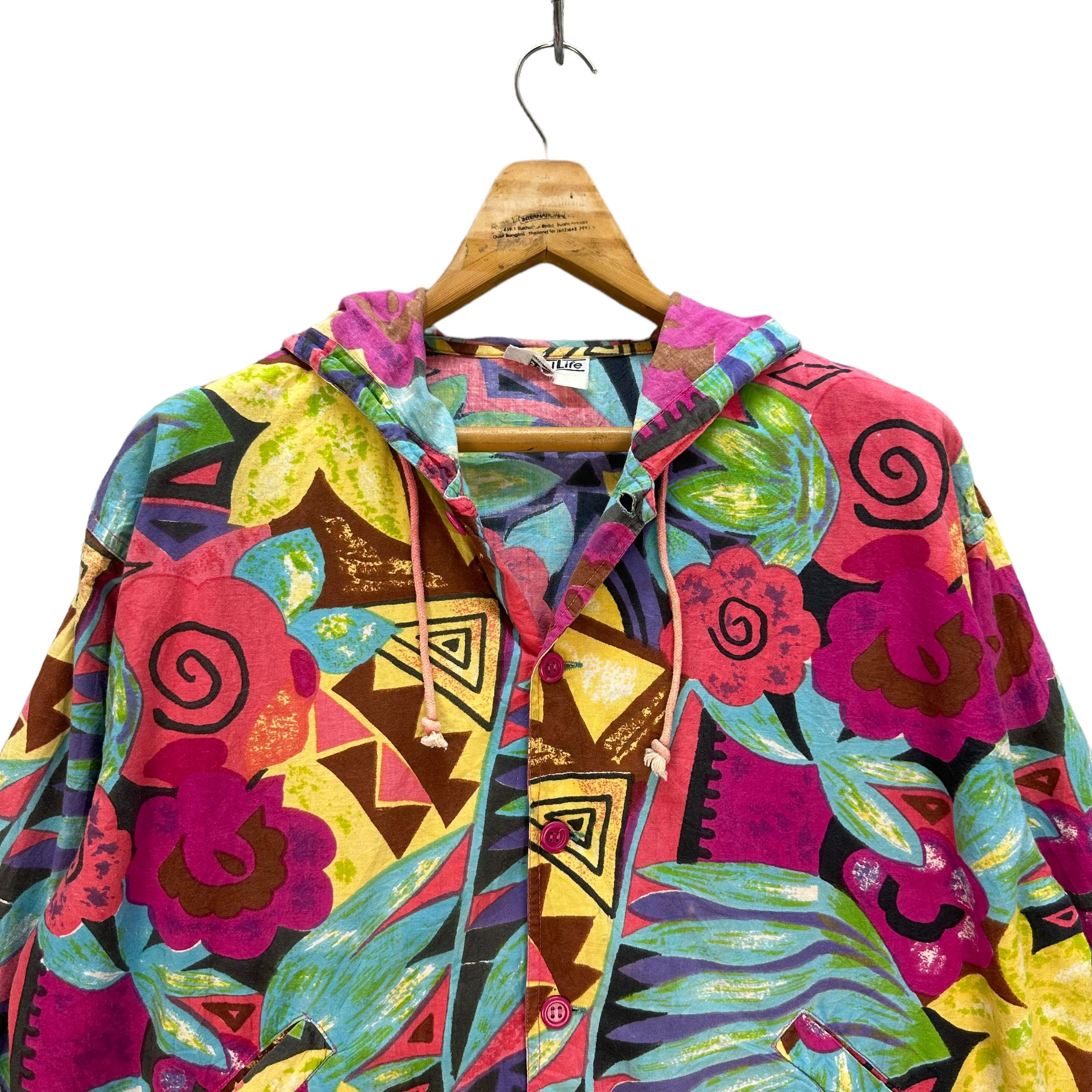 Japanese Brand CASUAL LIFE FULL PRINT BUTTON HOODIE JACKET #8465-010 Size US L / EU 52-54 / 3 - 2 Thumbnail