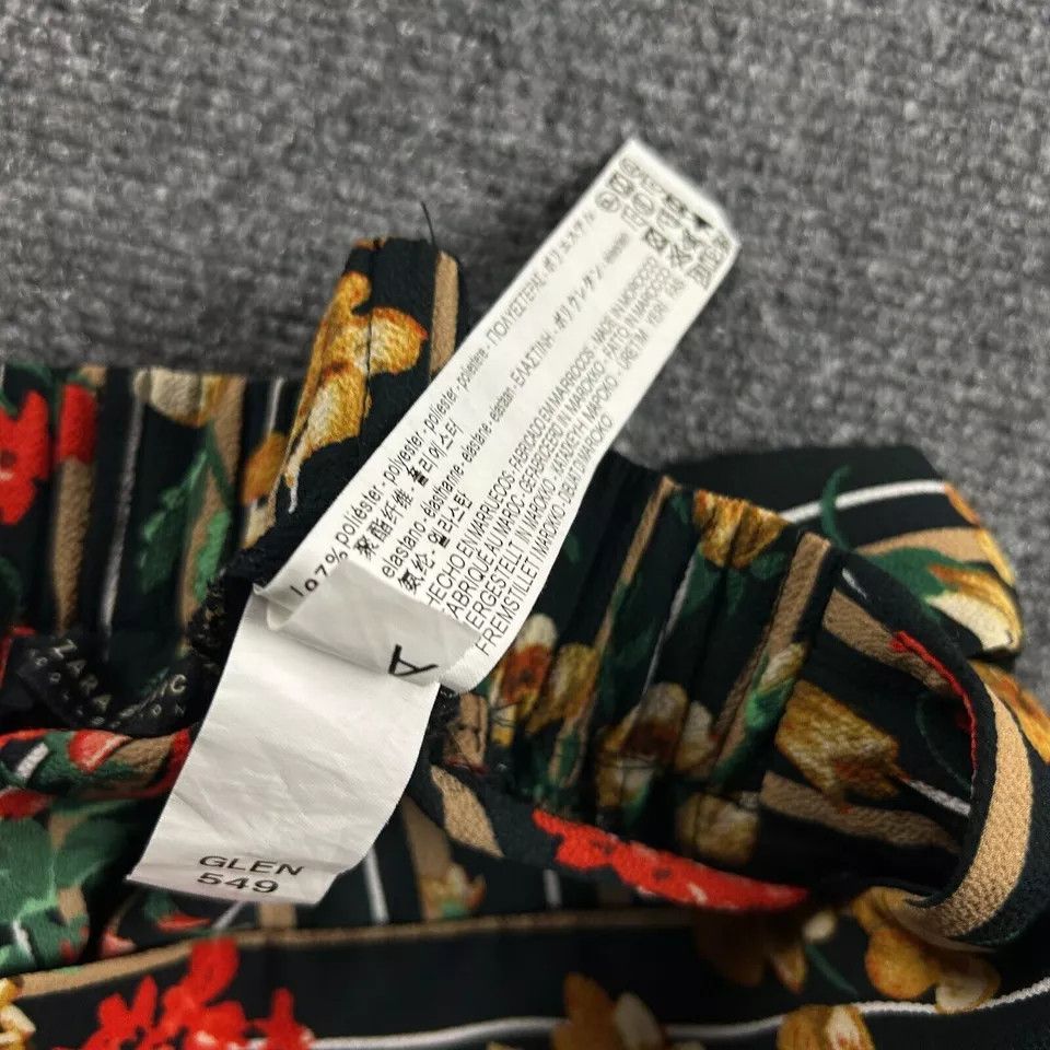 Zara Zara Pants Womens Large Floral Ankle Pull On Bloomer Striped Size 30" / US 8 / IT 44 - 8 Thumbnail