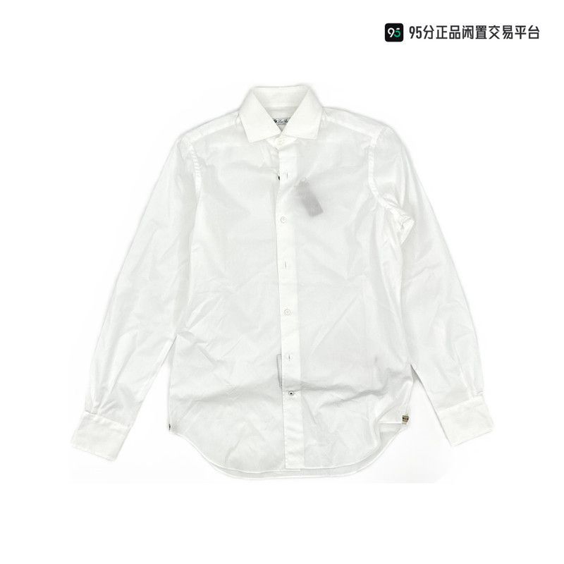 Loro Piana Loro Piana Men's Classic White Button-Up Shirt Size US S / EU 44-46 / 1 - 1 Thumbnail