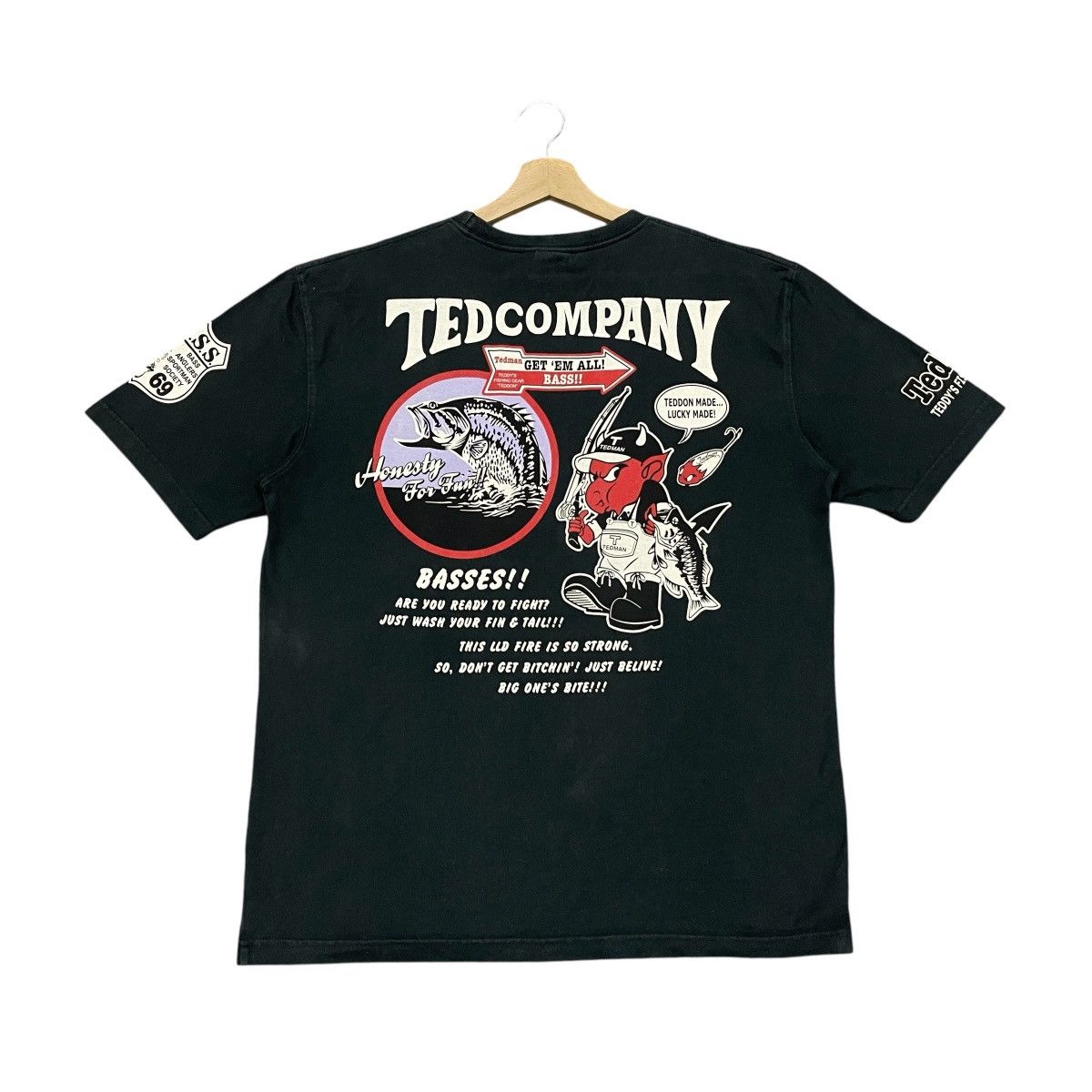Tedman Vintage Ted Company Red Devil Bass Fishing Graphic T-Shirt Size US S / EU 44-46 / 1 - 1 Thumbnail