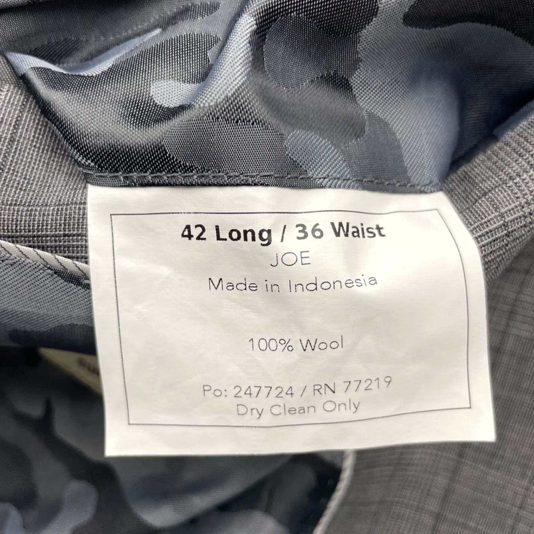 Joseph Abboud Joseph Abboud Blazer Jacket Men 42L Gray Plaid 100% Wool Slim Fit 2-Button Vent Notch Lining Camouflage Long Coat/Jacket Size 42R - 7 Thumbnail