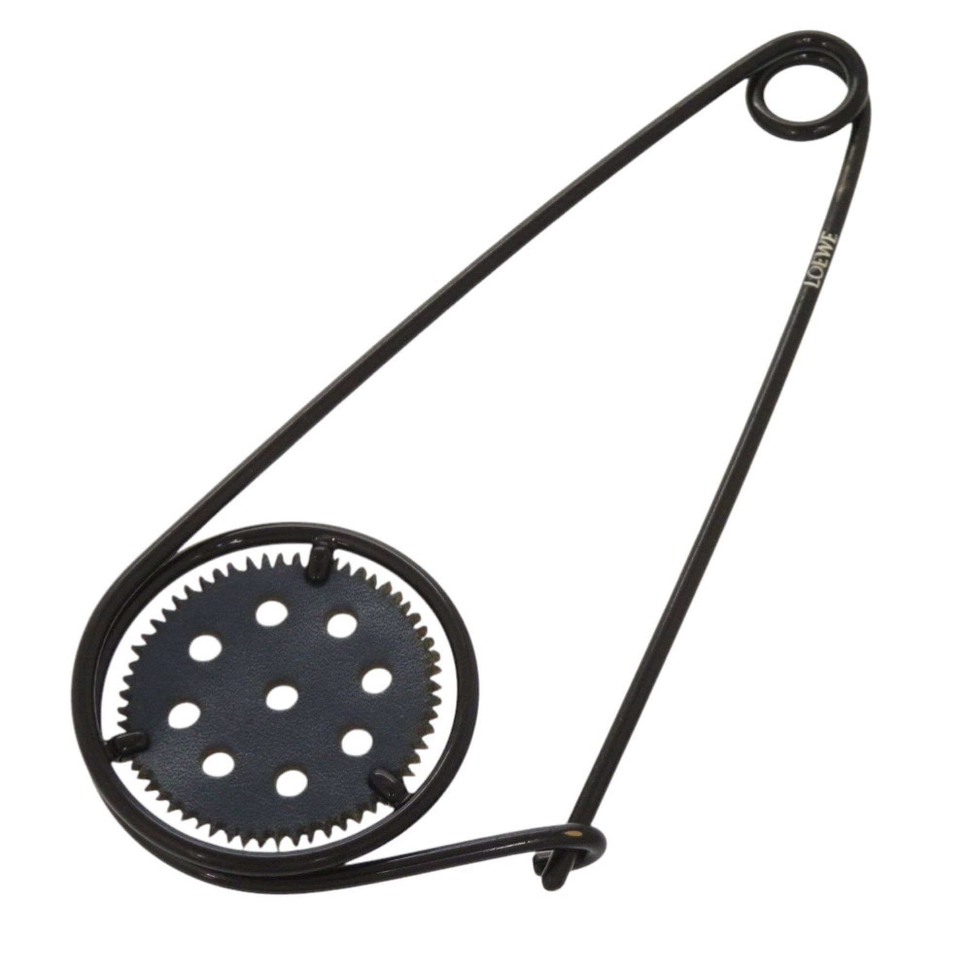 Loewe Excellent condition Loewe Meccano Pin Metal Leather Black Brooch Accessory 0646 LOEWE Size ONE SIZE - 1 Thumbnail