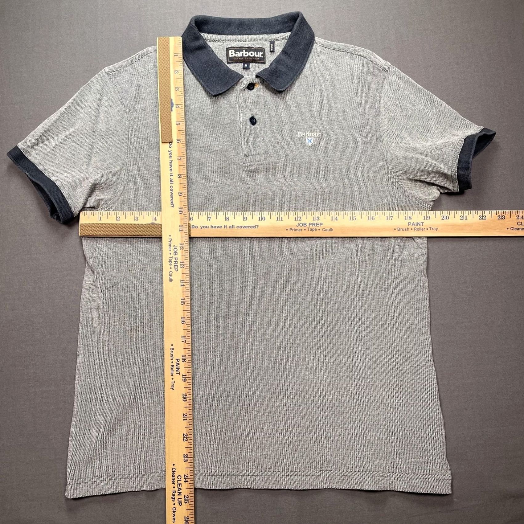 Barbour Barbour Polo Shirt Mens Medium Gray Contrast Collar Cotton Logo Short Sleeve Size US M / EU 48-50 / 2 - 4 Thumbnail
