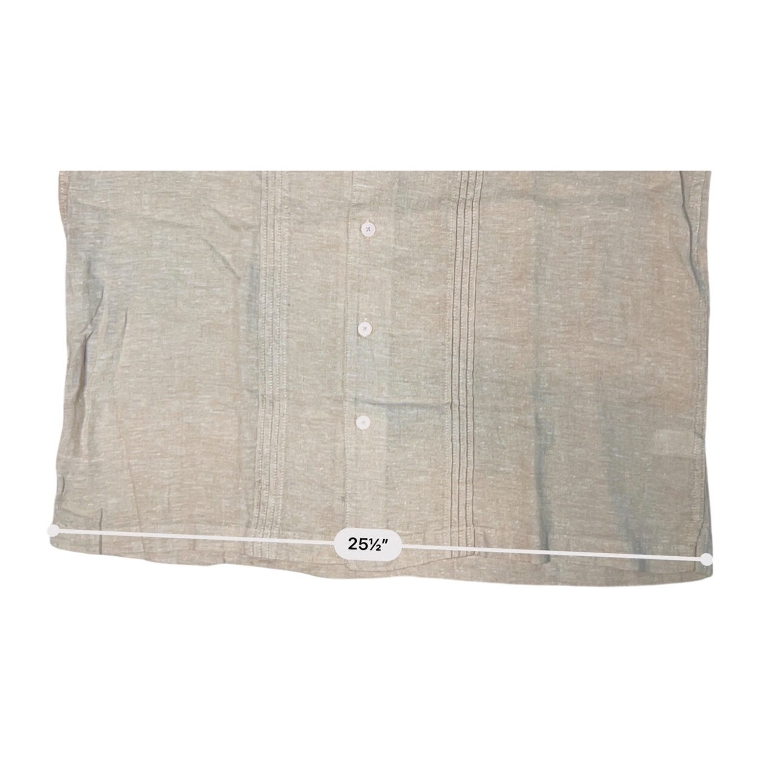 Saddlebred Saddlebread Cuban Pleated Lightweight Tan Linen Shirt XLARGE Size US XL / EU 56 / 4 - 4 Thumbnail