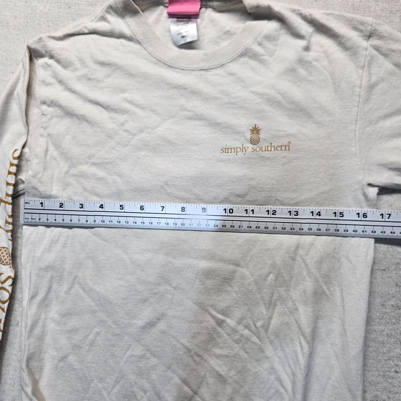 Camel VINTAGE Simply Southern Women's T-Shirt Long Sleeve Crew Neck Cotton White S Small Casual All Seasons Size S / US 4 / IT 40 - 4 Thumbnail