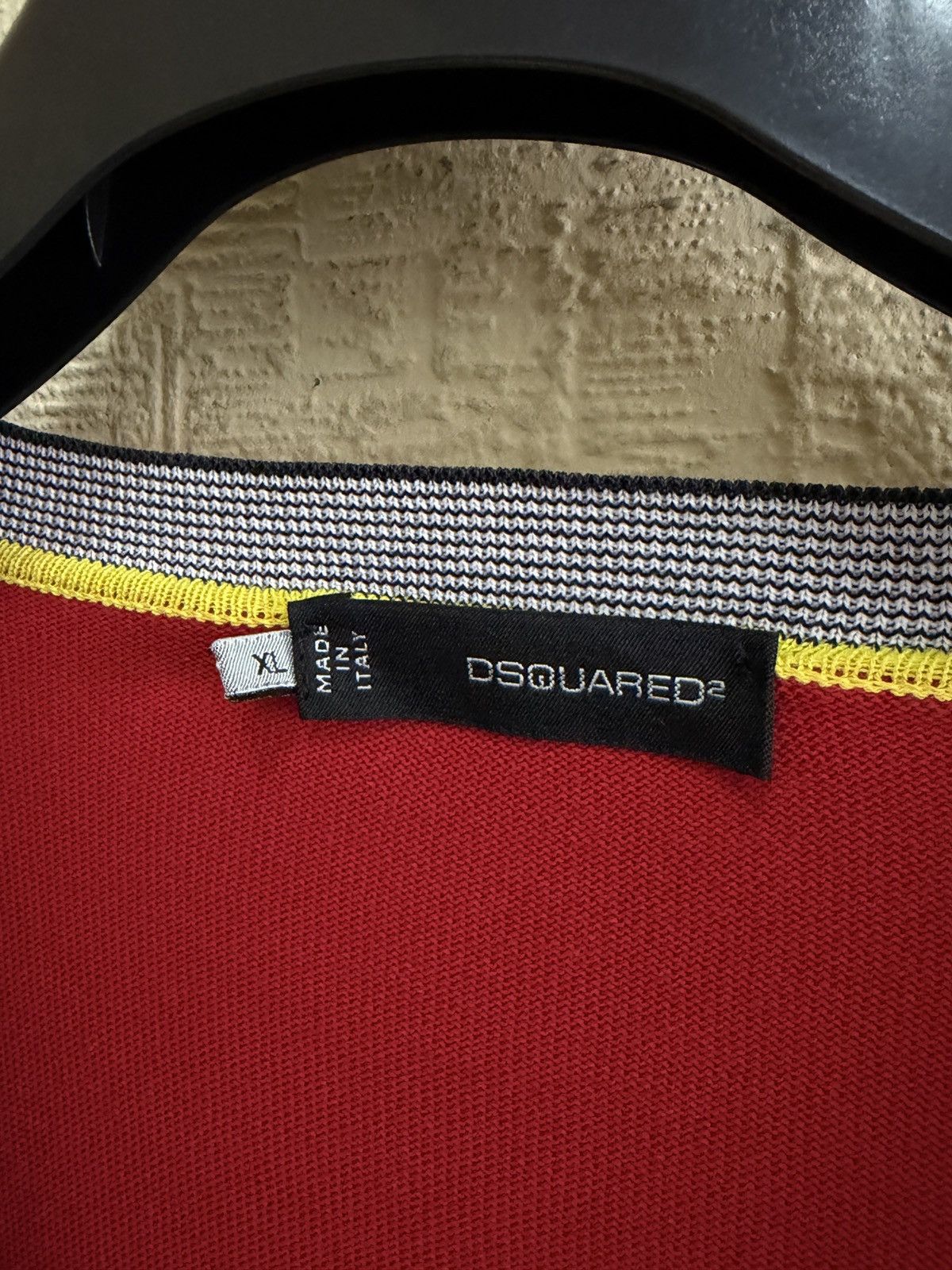 Dsquared2 DSQUARED2 Red V-Neck Cotton Knit Cardigan XL Made In Italy Size US XL / EU 56 / 4 - 5 Thumbnail