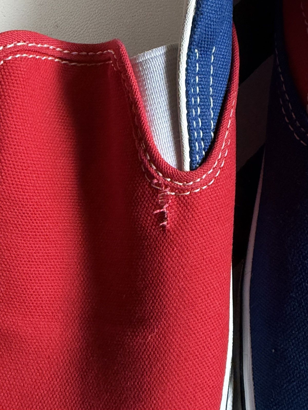 Engineered Garments × Vans OTW Classic Slip-On 98 in Red/Navy Size US 12 / EU 45 - 8 Thumbnail