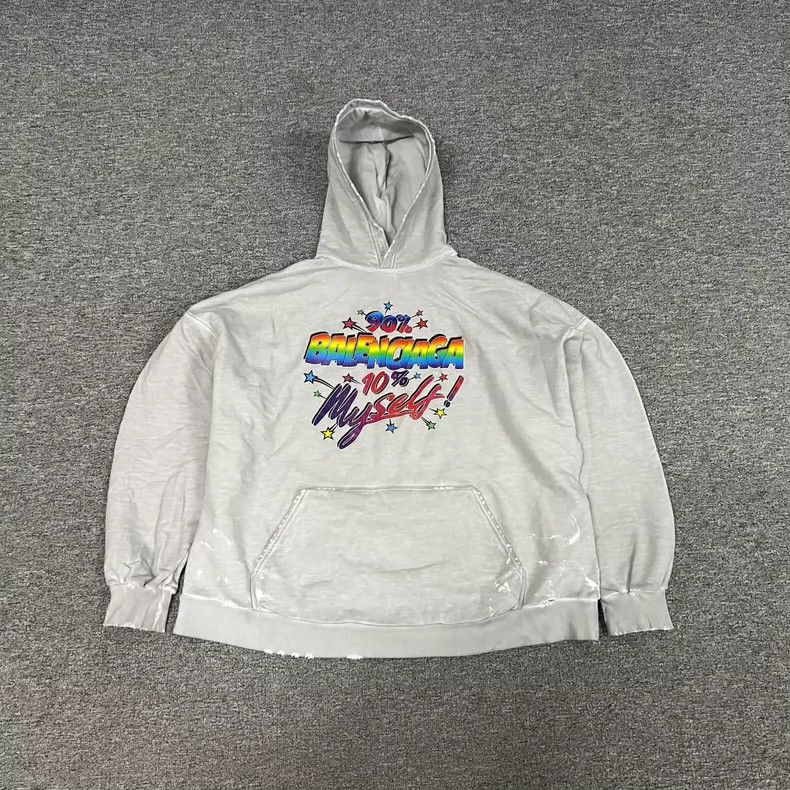 Balenciaga Balenciaga Rainbow graffiti Logo hooded sweater Size US M / EU 48-50 / 2 - 1 Thumbnail