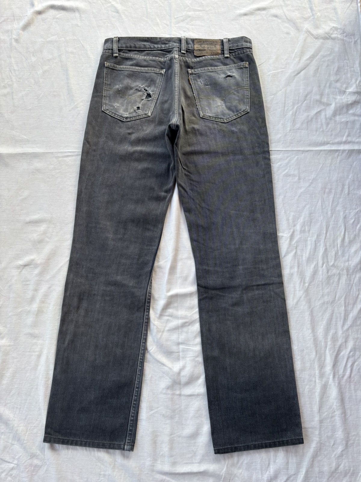 Kapital 🔥VINTAGE LEVIS 519 ORANGE TAB FADED BLACK DISTRESSED DENIM Size US 32 / EU 48 - 2 Thumbnail