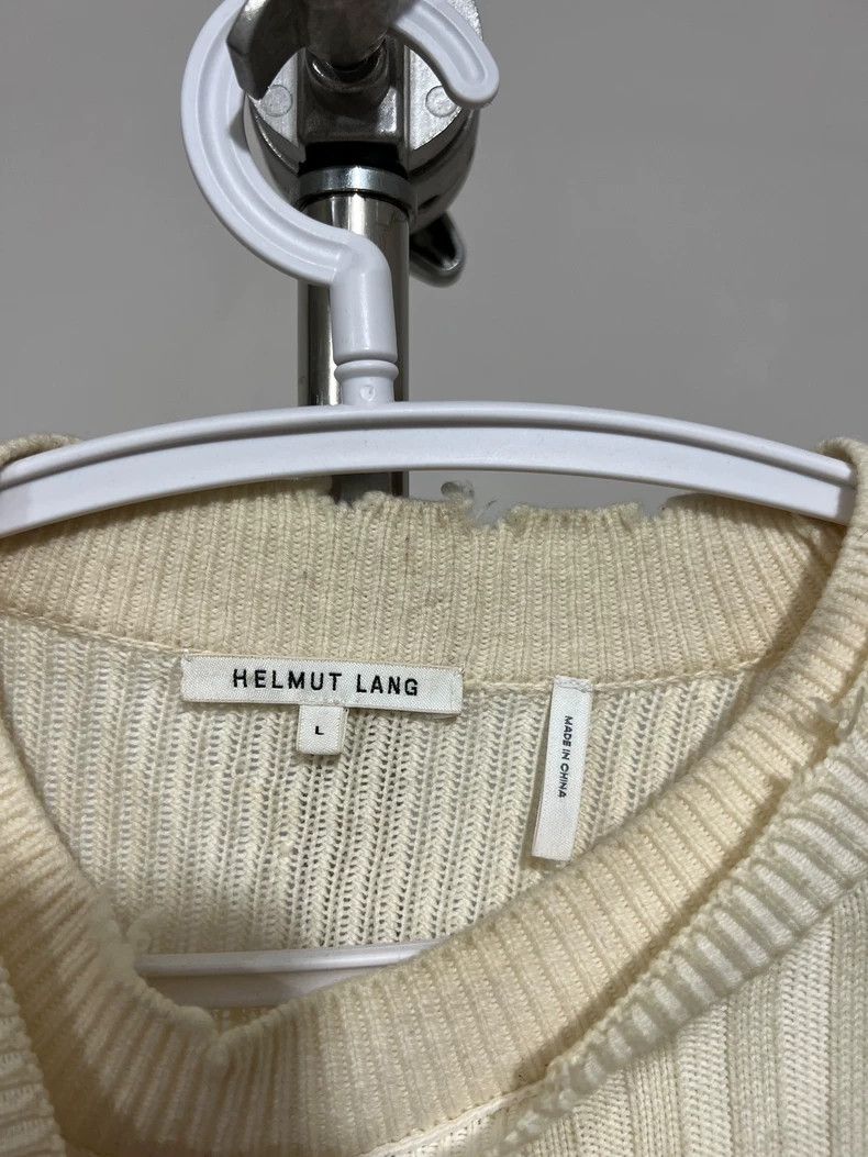 Helmut Lang HELMUT LANG Cashmere double layer eroded knit sweater Size M / US 6-8 / IT 42-44 - 4 Thumbnail
