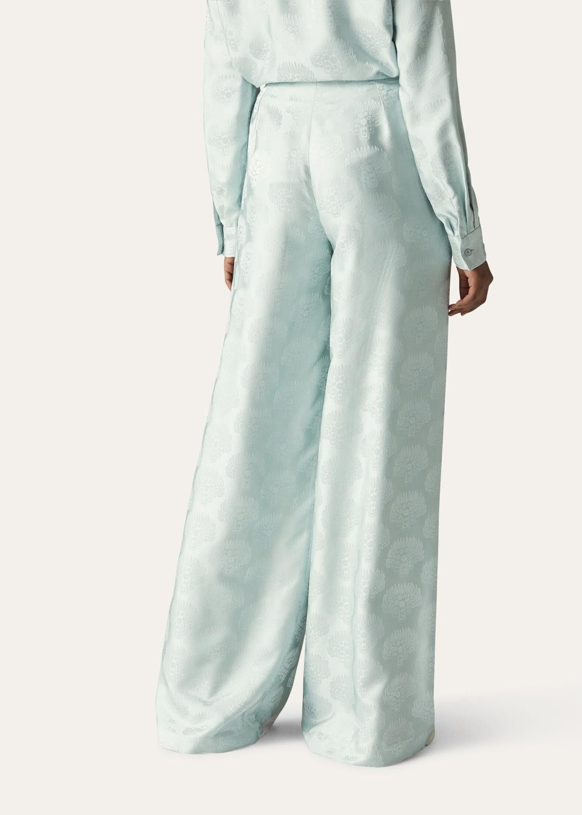 Loro Piana o1srvl11e1224 Silk Jacquard Trouser in Light Blue Size 30" / US 8 / IT 44 - 6 Thumbnail