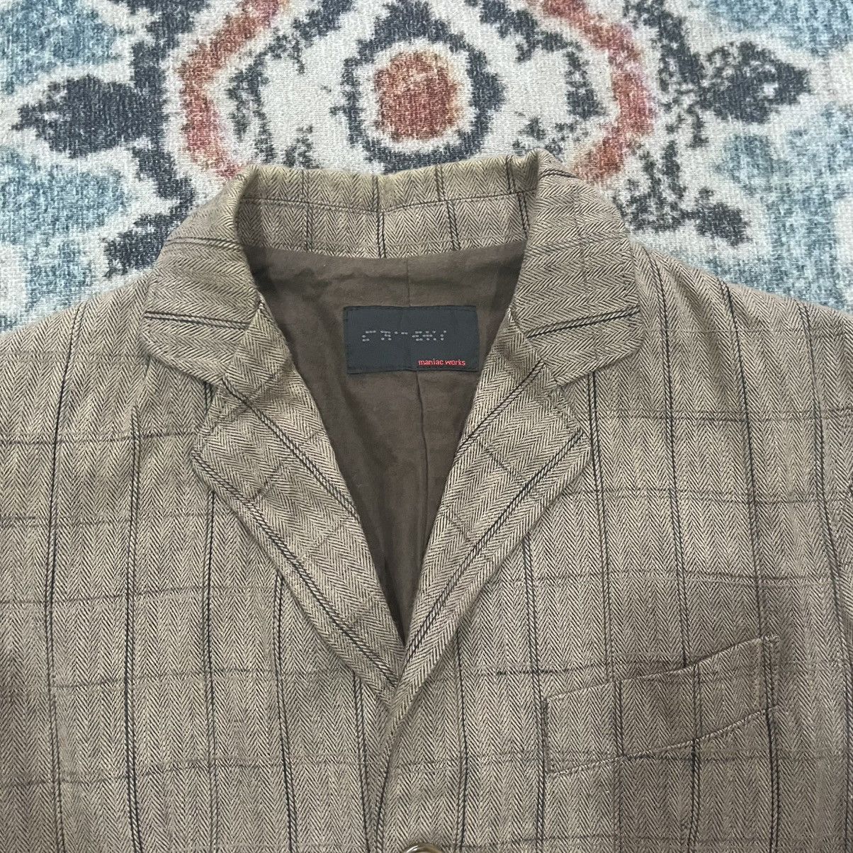 Japanese Brand Brown checked cotton blazer Size US M / EU 48-50 / 2 - 6 Thumbnail