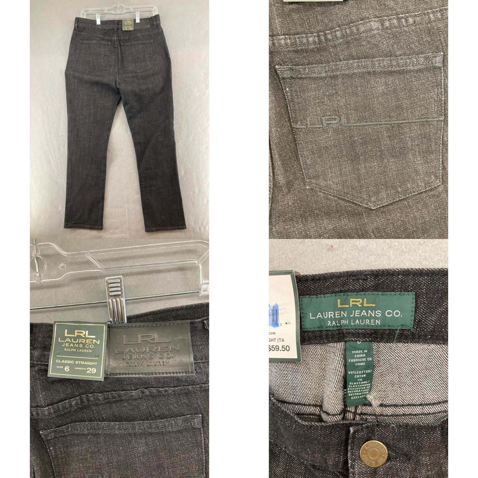 Ralph Lauren Lauren Ralph Lauren Jeans Womens 6 Black NWT Classic Straight Stretch Size 28" / US 6 / IT 42 - 8 Thumbnail