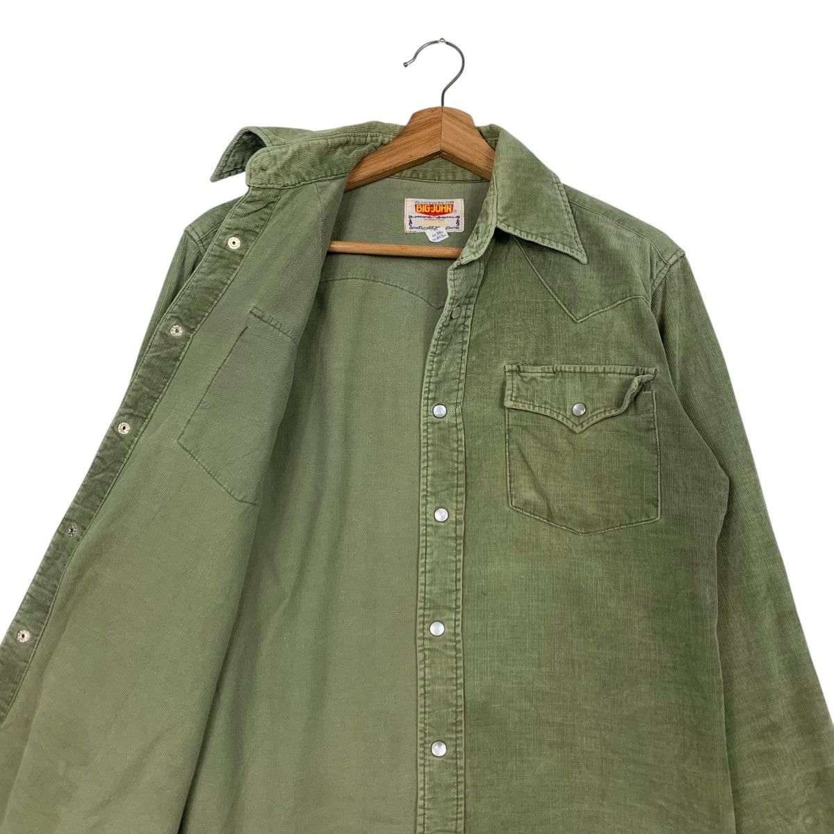 Big John 80’s BIG JOHN Green Corduroy Work Shirt Button Up #2184-C97 Size US M / EU 48-50 / 2 - 10 Thumbnail