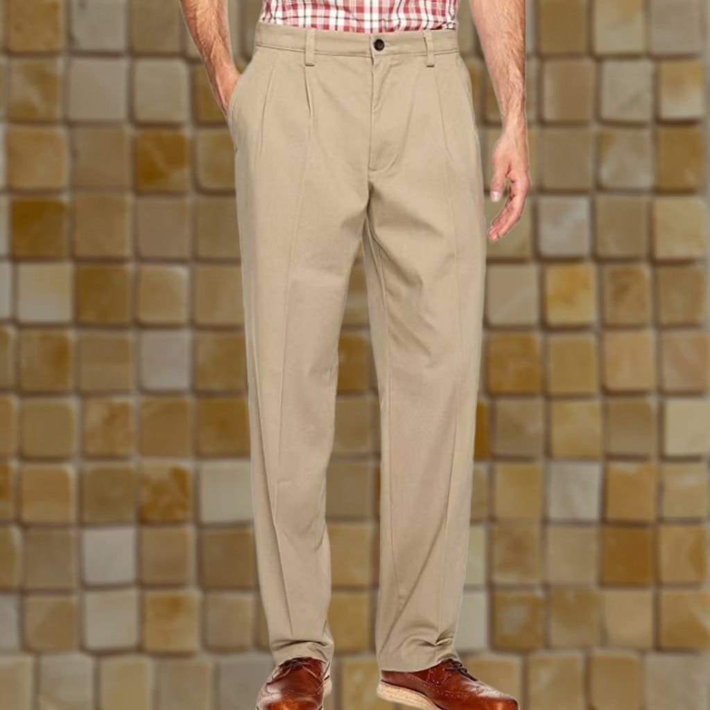 Dockers DOCKERS MENS PANTS Easy Khaki Classic Pleated 34 Beige Size US 34 / EU 50 - 1 Preview