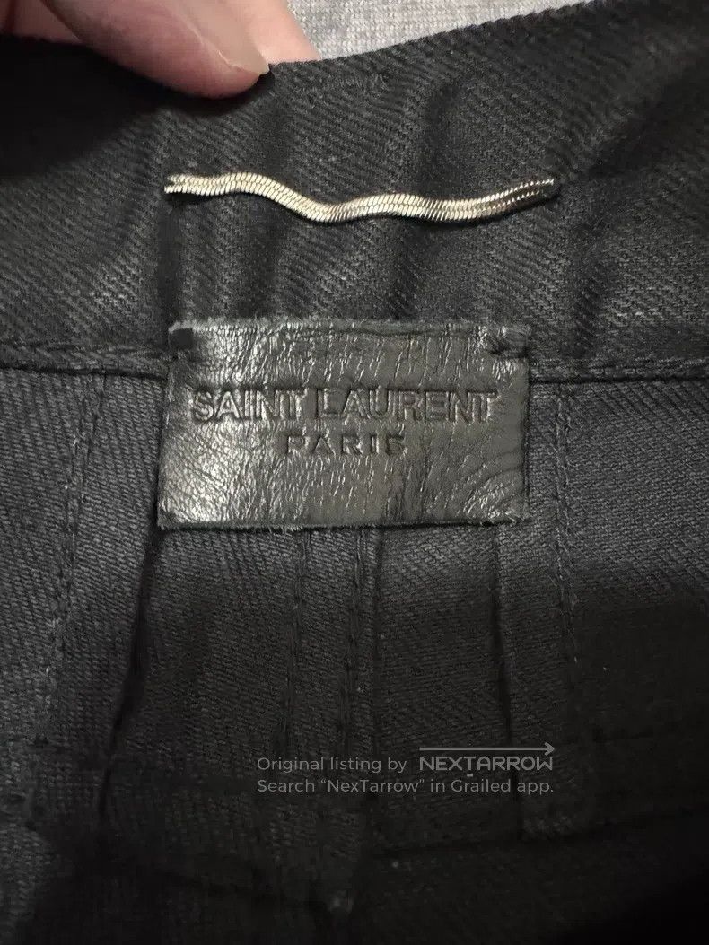 Saint Laurent Paris Saint Laurent Paris Coated waxed distressed denim pants Size US 29 - 7 Thumbnail