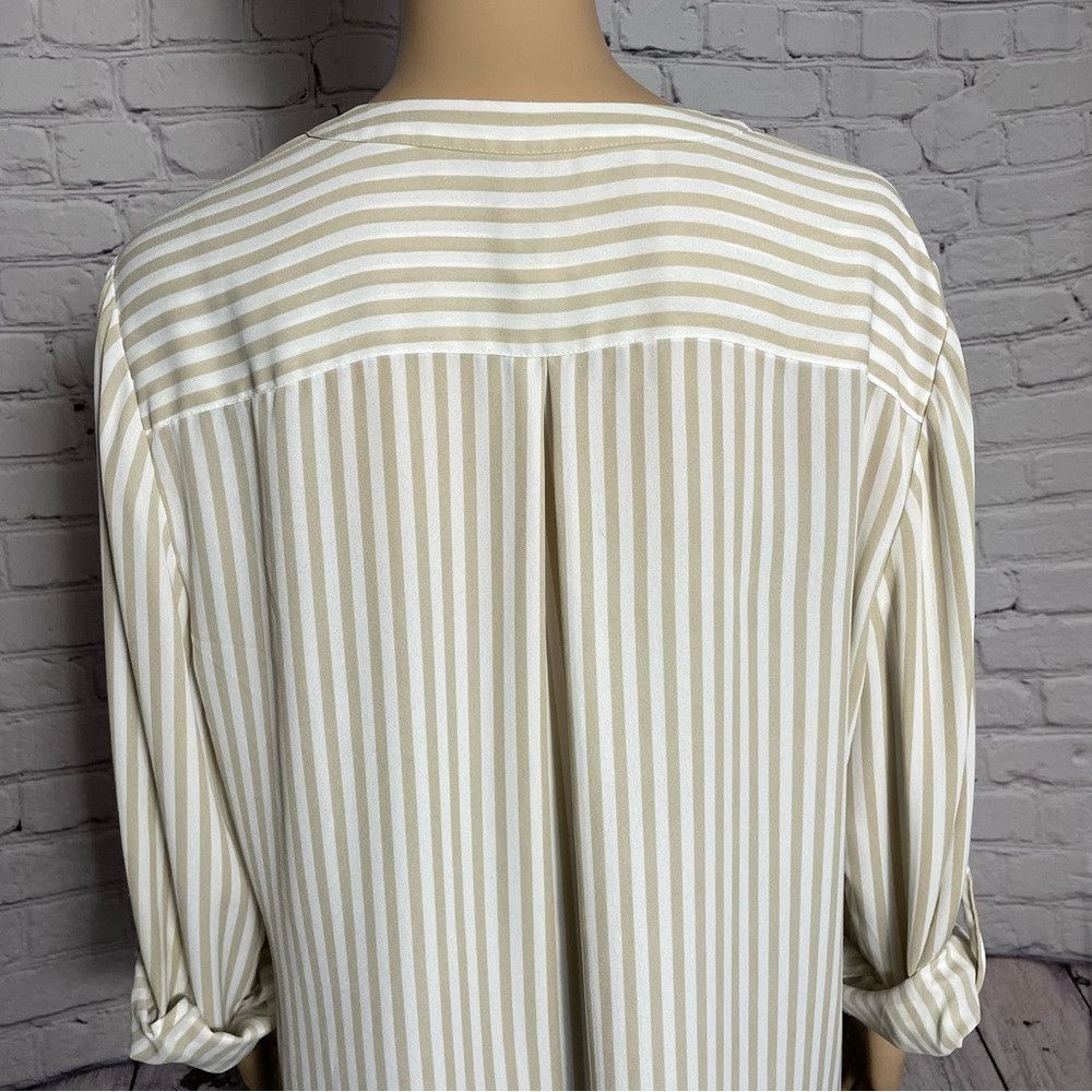 Chicos Chico's Striped Long Sleeve Front Tie Blouse Size 2 US L Size L / US 10 / IT 46 - 9 Thumbnail