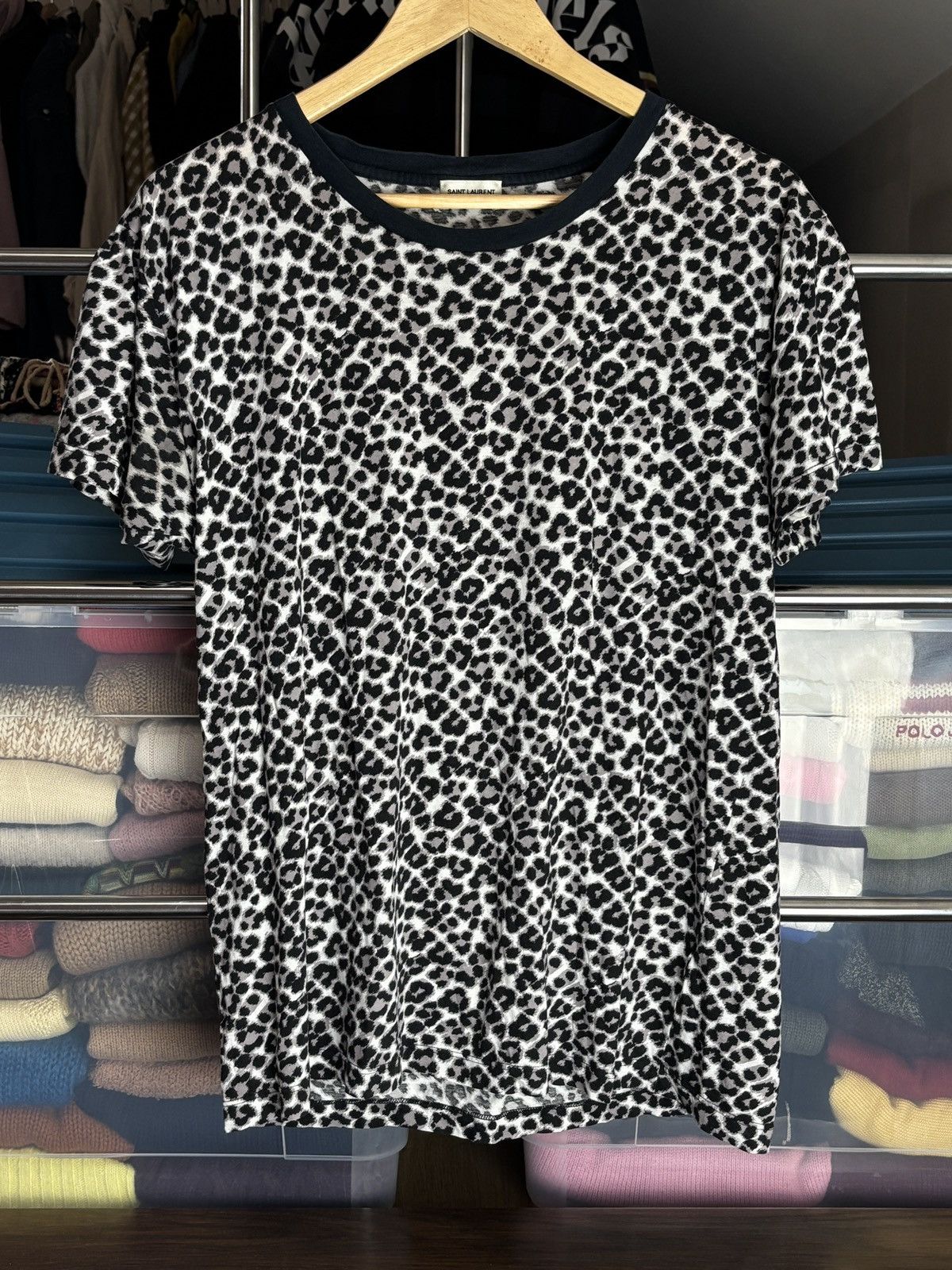 Saint Laurent Paris Saint Laurent Paris Hedi Slimane SLP Leopard Animal Cat Tee Size US M / EU 48-50 / 2 - 1 Thumbnail