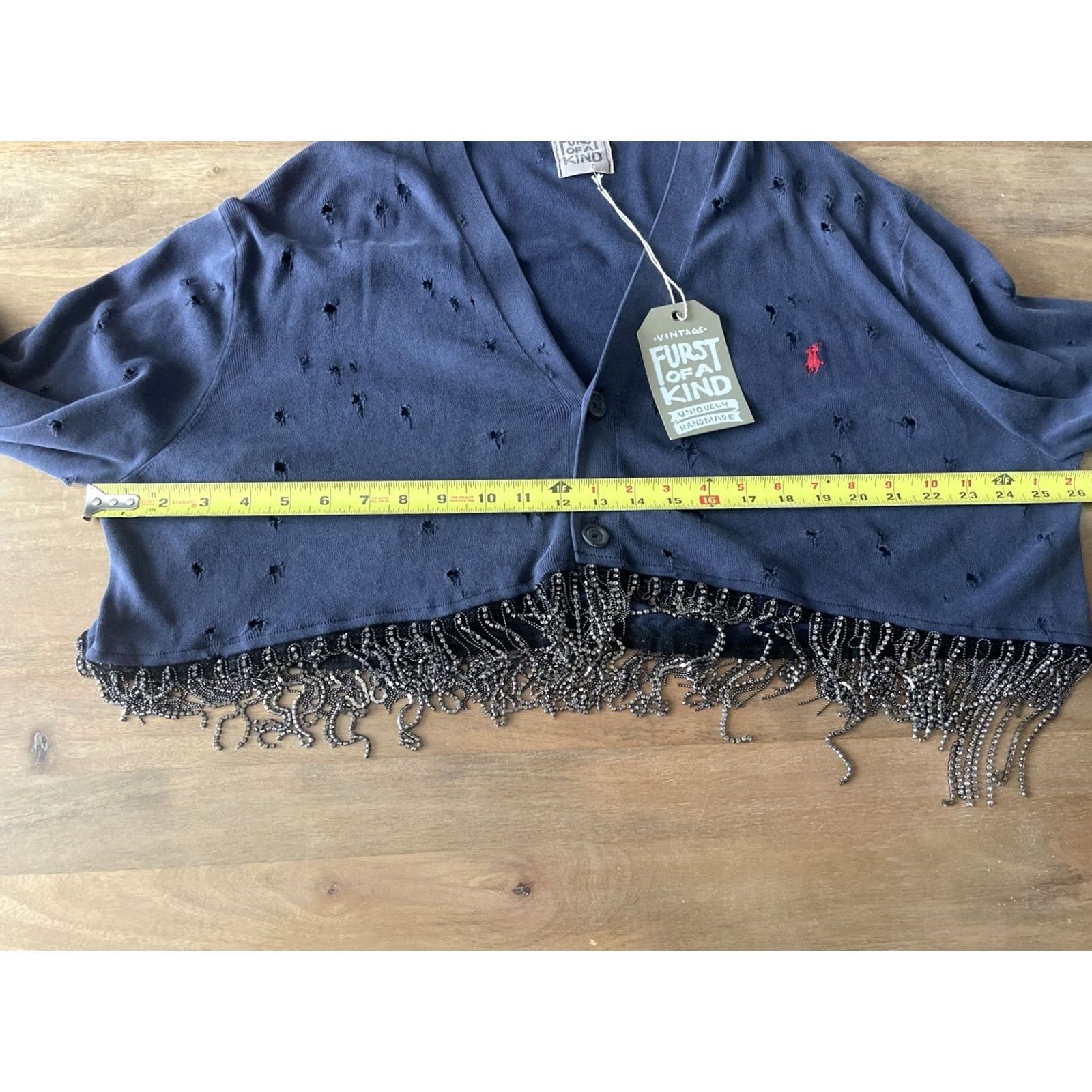 Vintage VINTAGE Furst of a Kind Cardigan Shirt One Size Blue Grunge Punk 90s Bohemian City Womens Size ONE SIZE - 7 Thumbnail