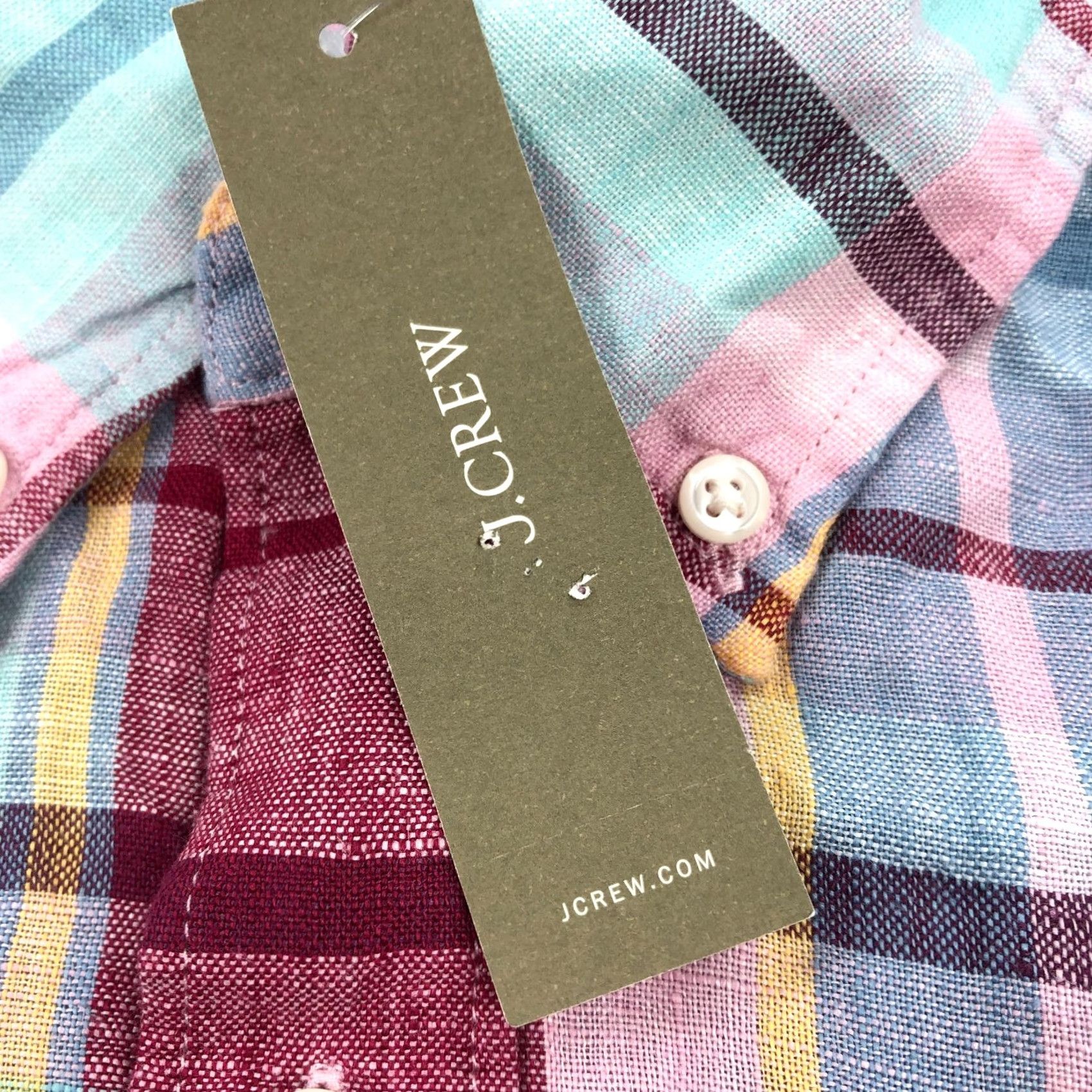 J.Crew NWT J. Crew Linen Shirt Mens Medium Baird McNutt Irish Plaid NEW Shirt Mulitcolor (adjusted) Size US M / EU 48-50 / 2 - 3 Thumbnail