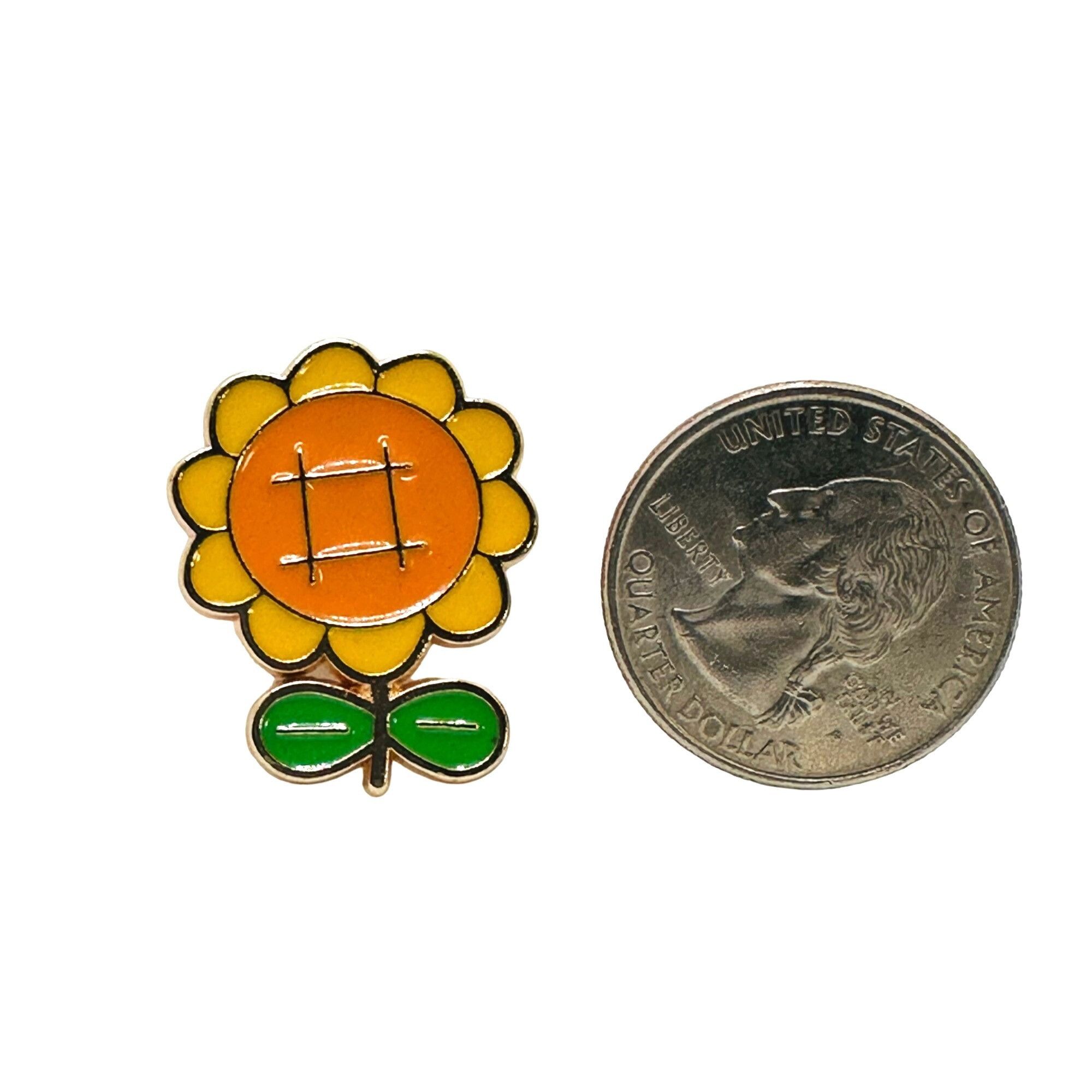 Other Cute Cartoon Sunflower shape Pin Enamel Yellow & Green Gift Size ONE SIZE - 4 Thumbnail