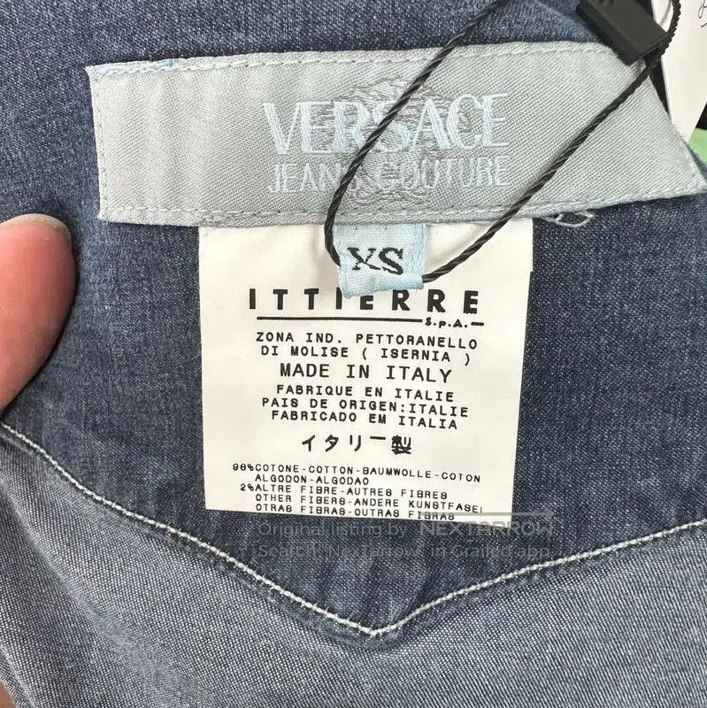 Versace Versace Blue Cotton Women's Jacket . Size XS / US 0-2 / IT 36-38 - 5 Thumbnail
