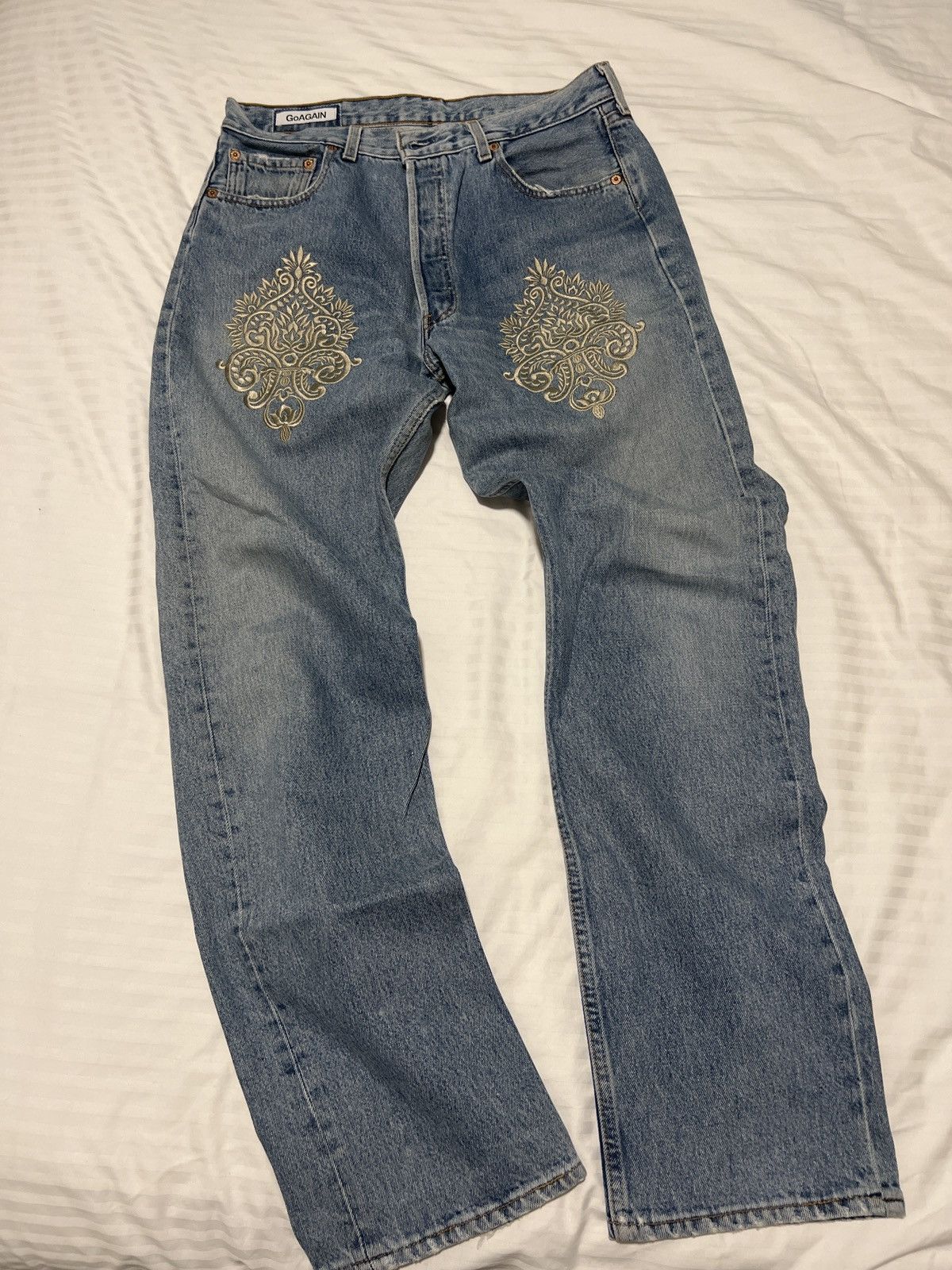 image of Levis x Levis Vintage Clothing Goagain (Europe) 33 Revamped Vintage 501 With Embroidery in Medium I