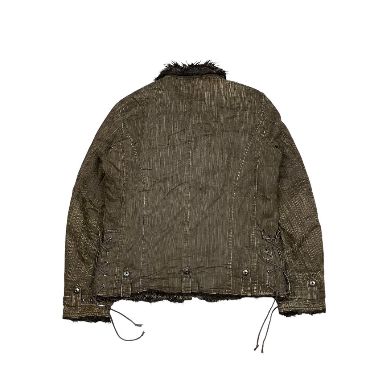 If Six Was Nine × Japanese Brand × Mossimo Mossimo Fur Bikers Denim Jacket Size US L / EU 52-54 / 3 - 2 Thumbnail