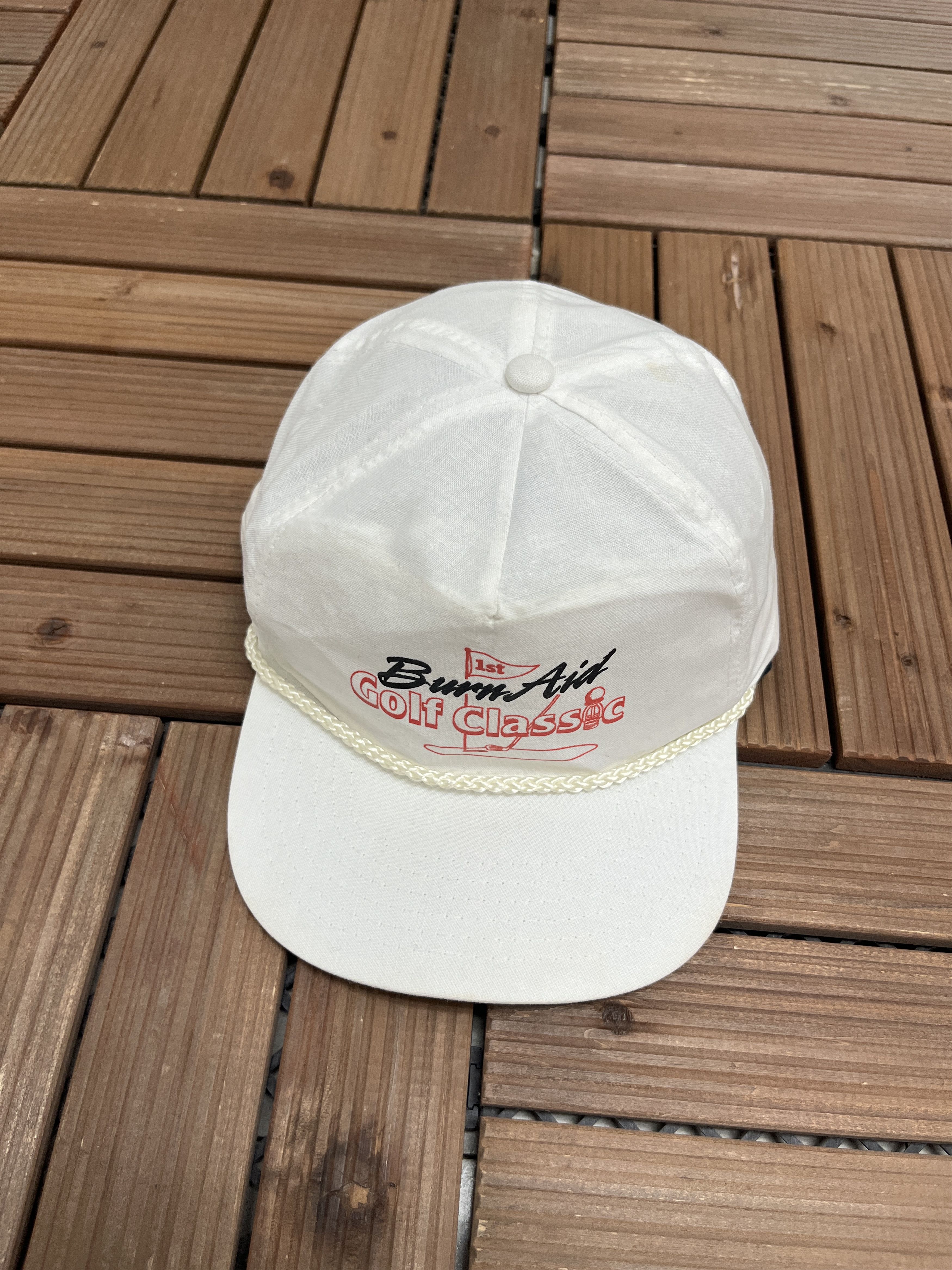 Vintage 1st Burn Aid Golf Classic Vintage White Snap Back Hat Cap Size ONE SIZE - 1 Thumbnail