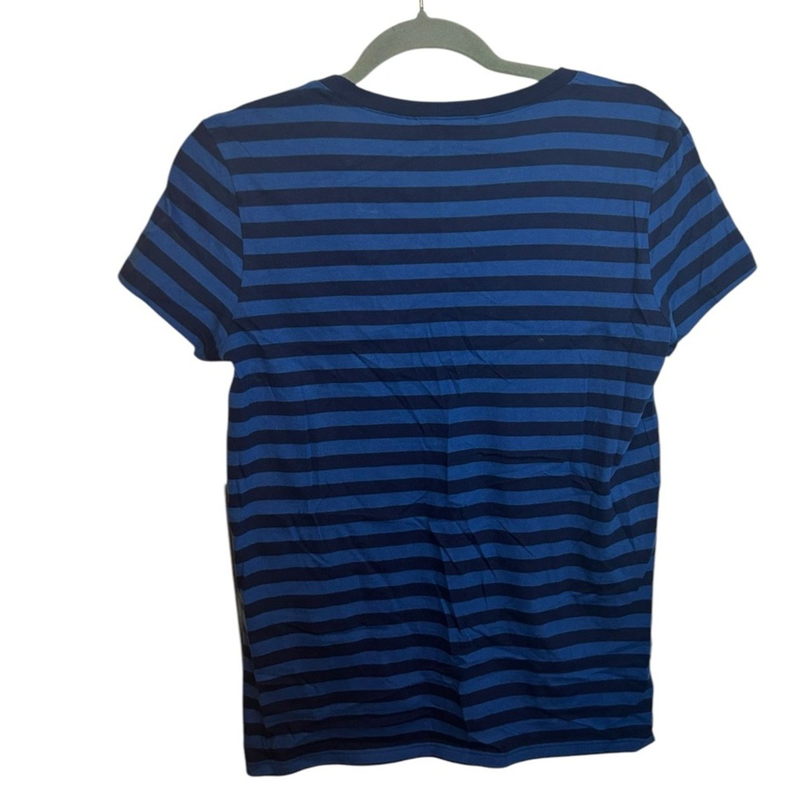 Lacoste Lacoste Blue Striped Cotton V-Neck Tee Women’s Size Medium Size M / US 6-8 / IT 42-44 - 2 Thumbnail